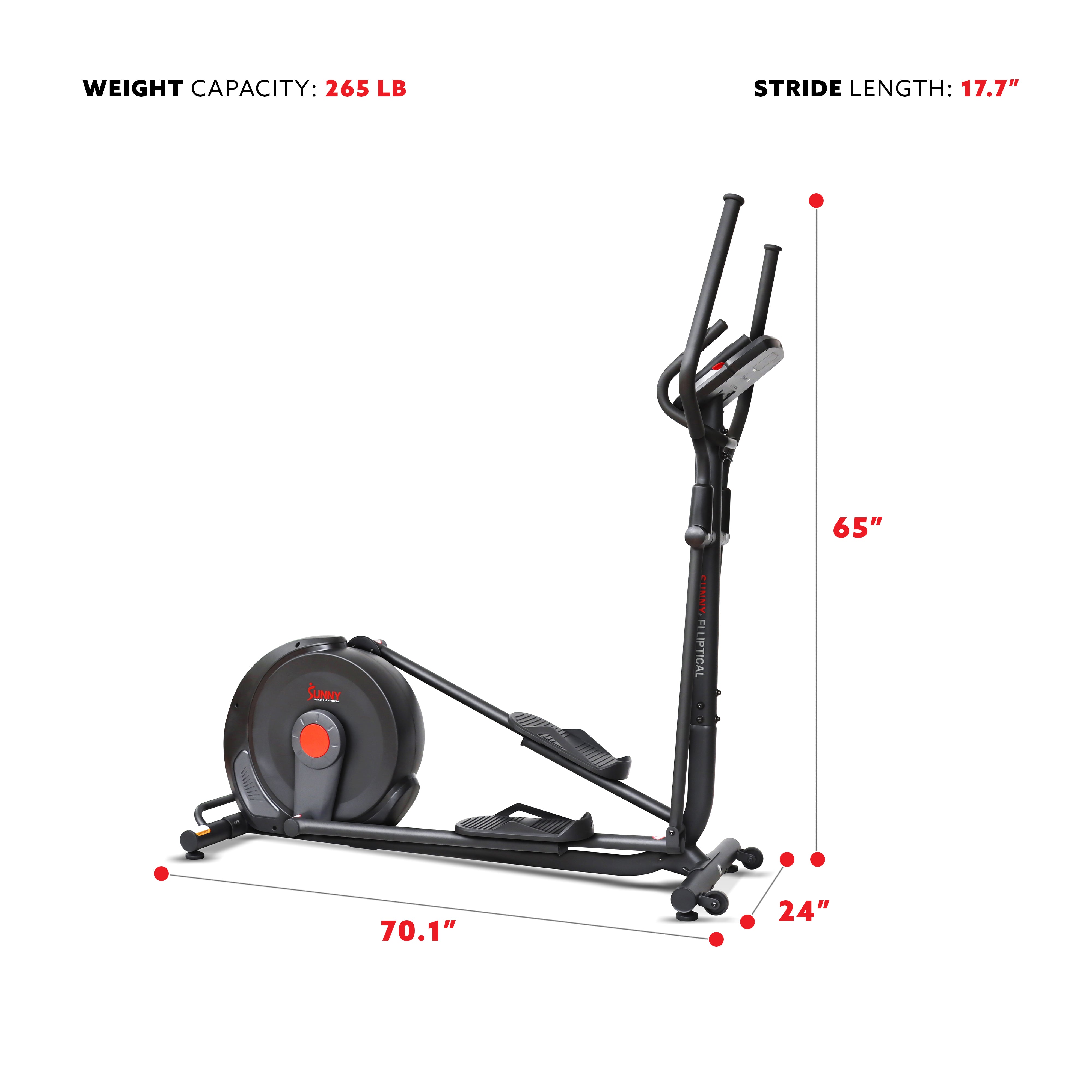  Power Stride Smart Electro-Magnetic Elliptical Machine with 18 stride length、mySite、ghnorth