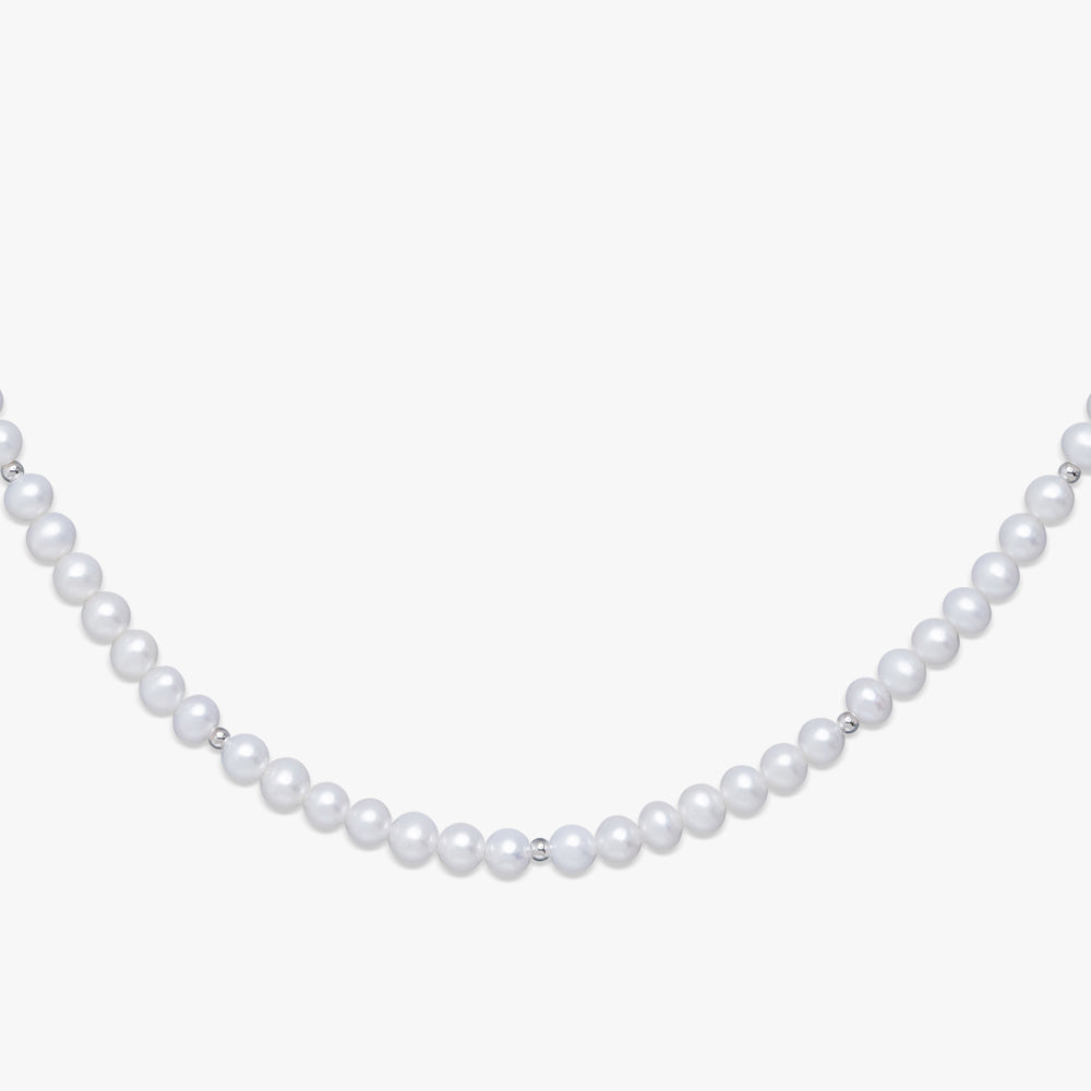 Single Metallic Bead Pearl Necklace、mySite、hinf8tx79