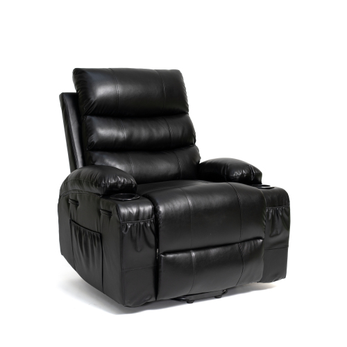 21"seat width,large size Electric Power Lift Recliner Chair Sofa for Elderly, 8 point vibration Massage and lumber heat, Remote Control, Side Pockets and Cup Holders, cozy fabric, overstuffed arm pu、、casual