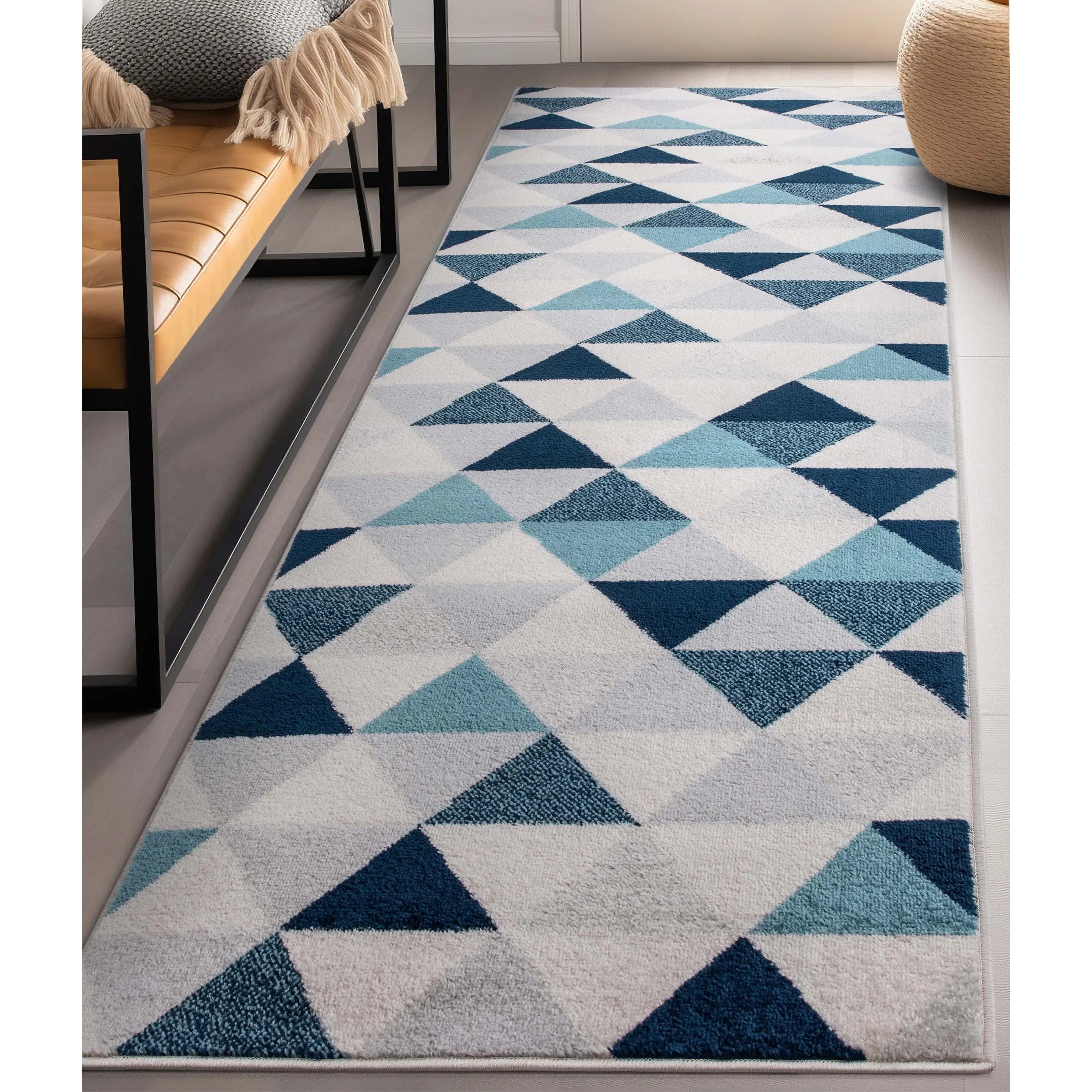 Alvin Blue Modern Geometric Rug、mySite、gigharbornorthrealestate