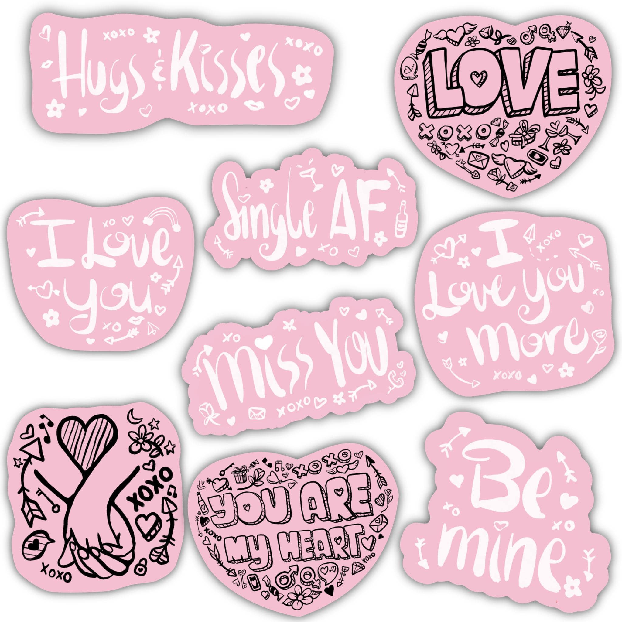  Valentine's Sticker Pink 9 Pack、mySite、elrpsem3k