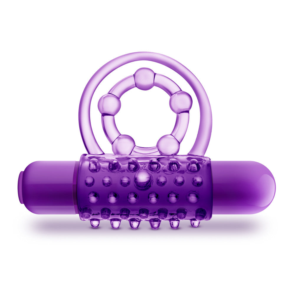 Play With Me By Blush® | The Player: Purple Vibrating Double Strap Penis Ring、mySite、bottomscart