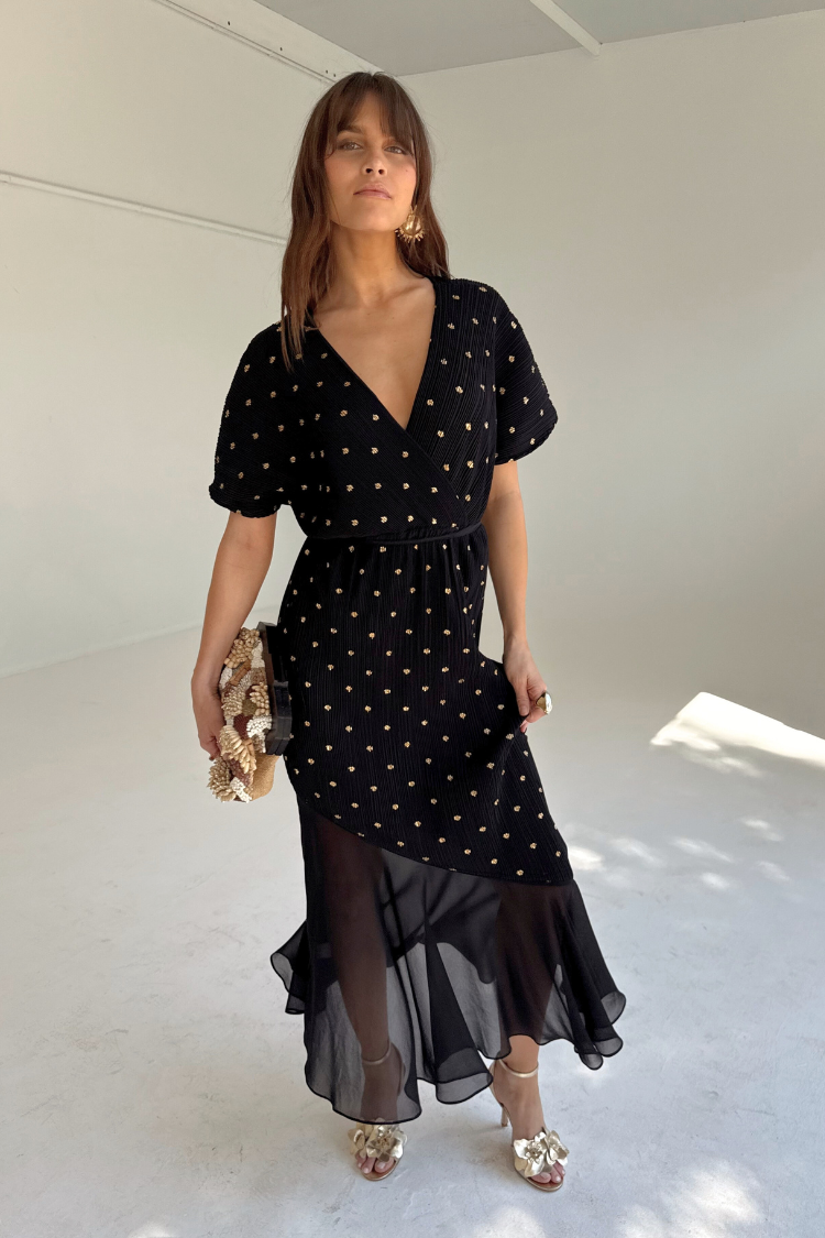 Black Plisse Fifi Dress、mySite、solidvoid