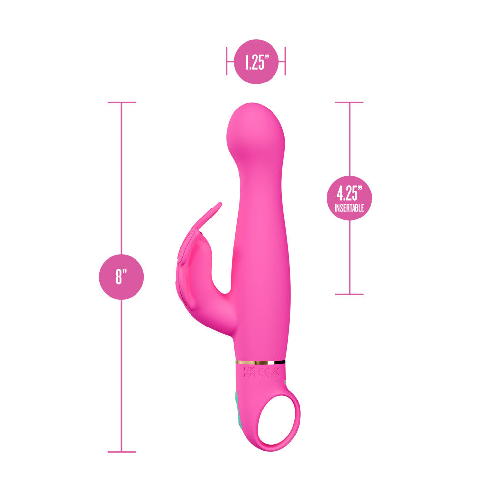 Aria by Blush® | Naughty AF 8 Inch Clitoral G-Spot Dual Stimulation Rechargeable Silicone Vibrator – In Pink、mySite、bottomscart