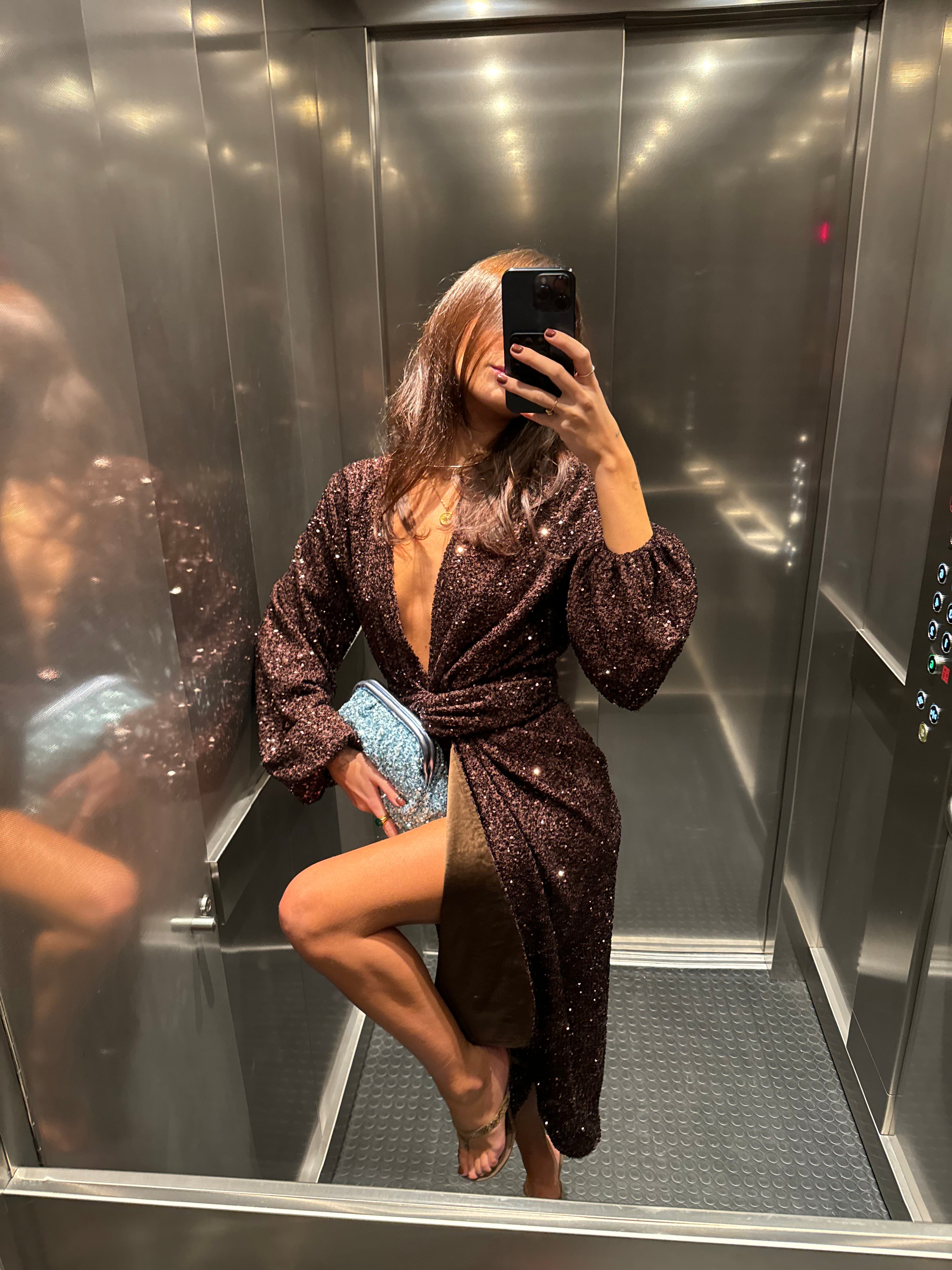 Chocolate Sequin Vienna Dress、mySite、solidvoid