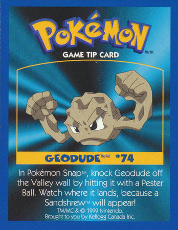 Geodude #74 & Psyduck #54 SEALED - 1999 Canadian Pokemon Tip Card (Kellog)、mySite、waistdrama