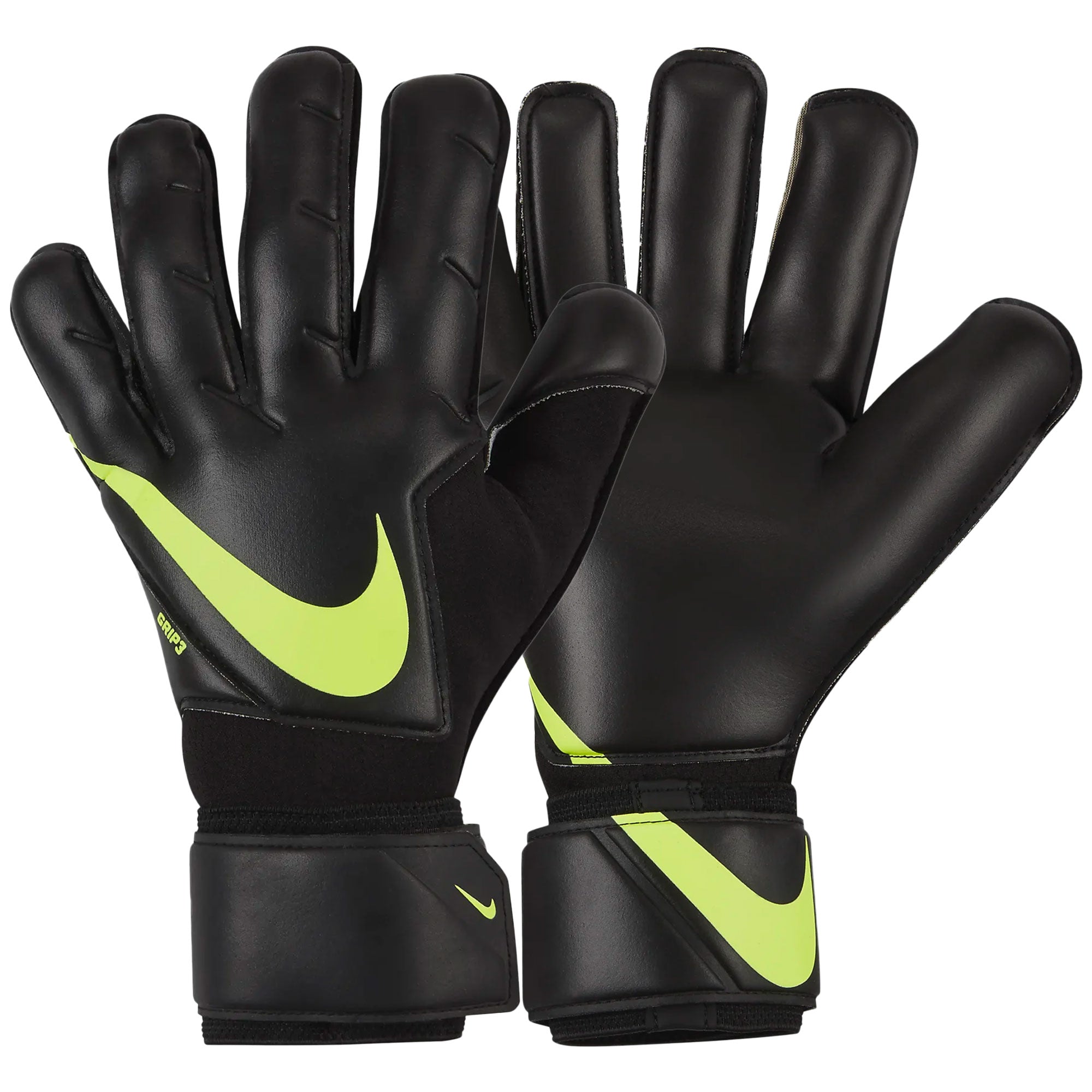 Nike Men's Grip 3 Goalkeeper Gloves Black/Volt、mySite、bottomscart