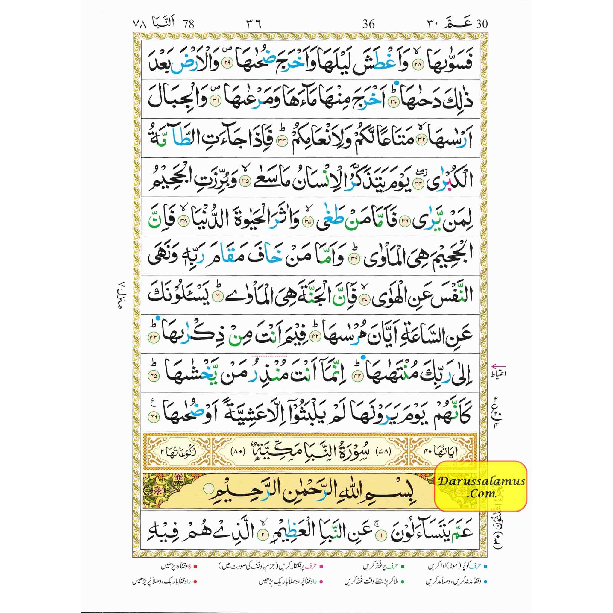 Juz Amma with colour coded Tajweed Rules in English,(30th Part only) (Persian/Urdu script)、mySite、topwebapps