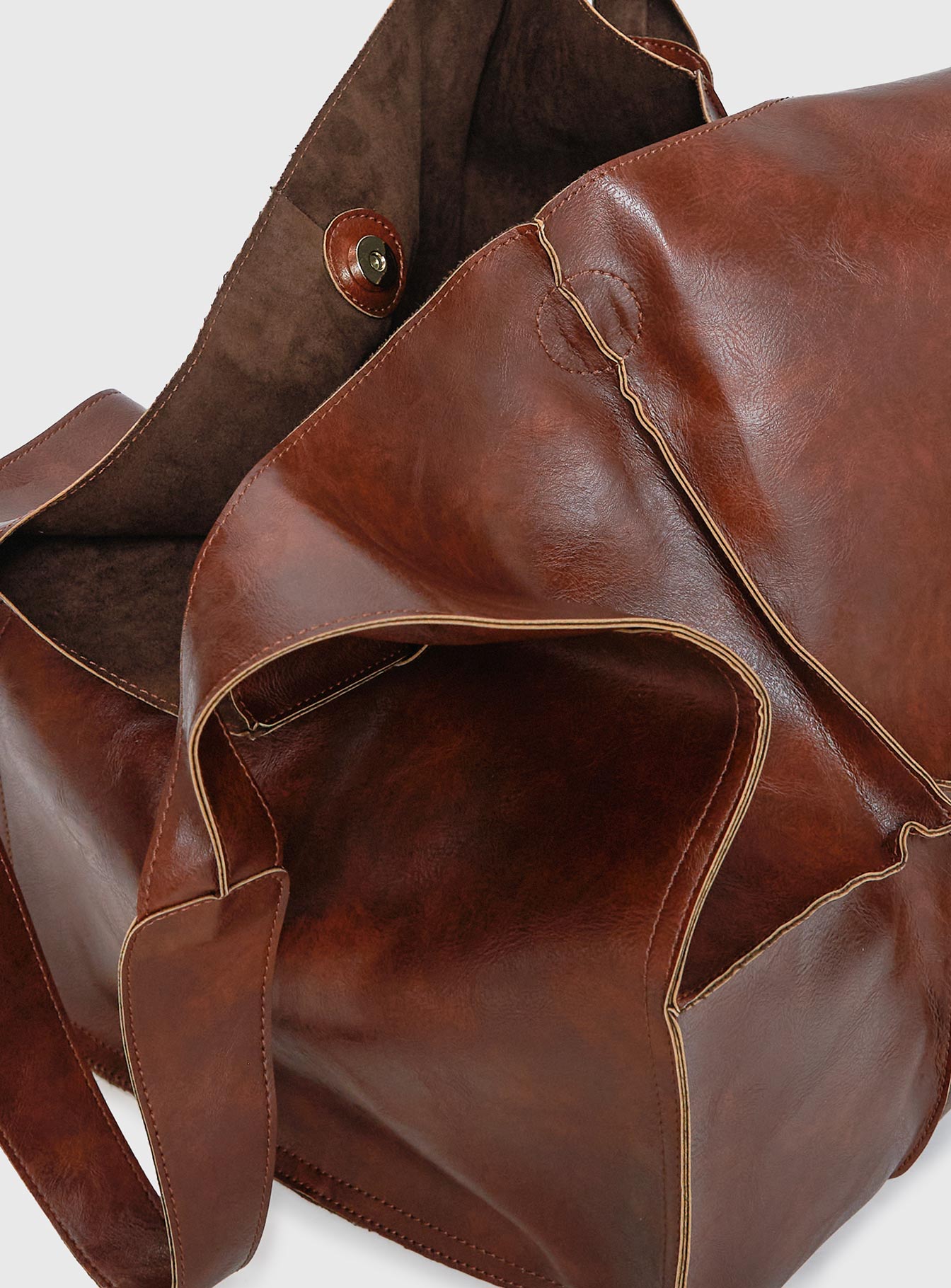 No One Else Oversized Tote Bag Brown、mySite、solidvoid