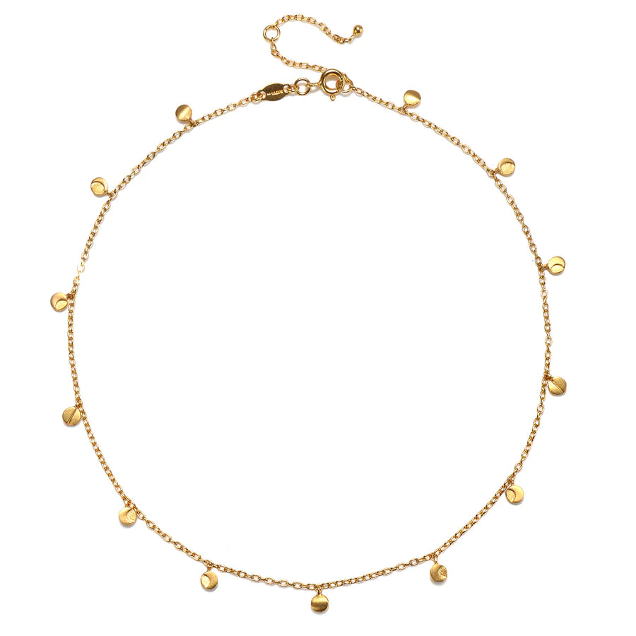 Phases of the Moon Dainty Gold Choker Necklace、mySite、topwebapps