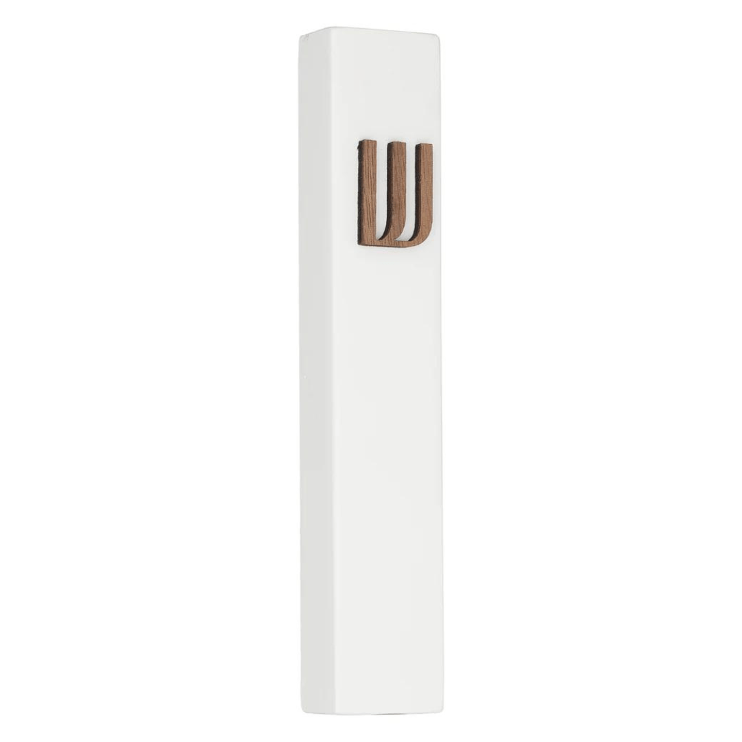 White Concrete Mezuzah with Wooden Shin、mySite、topwebapps