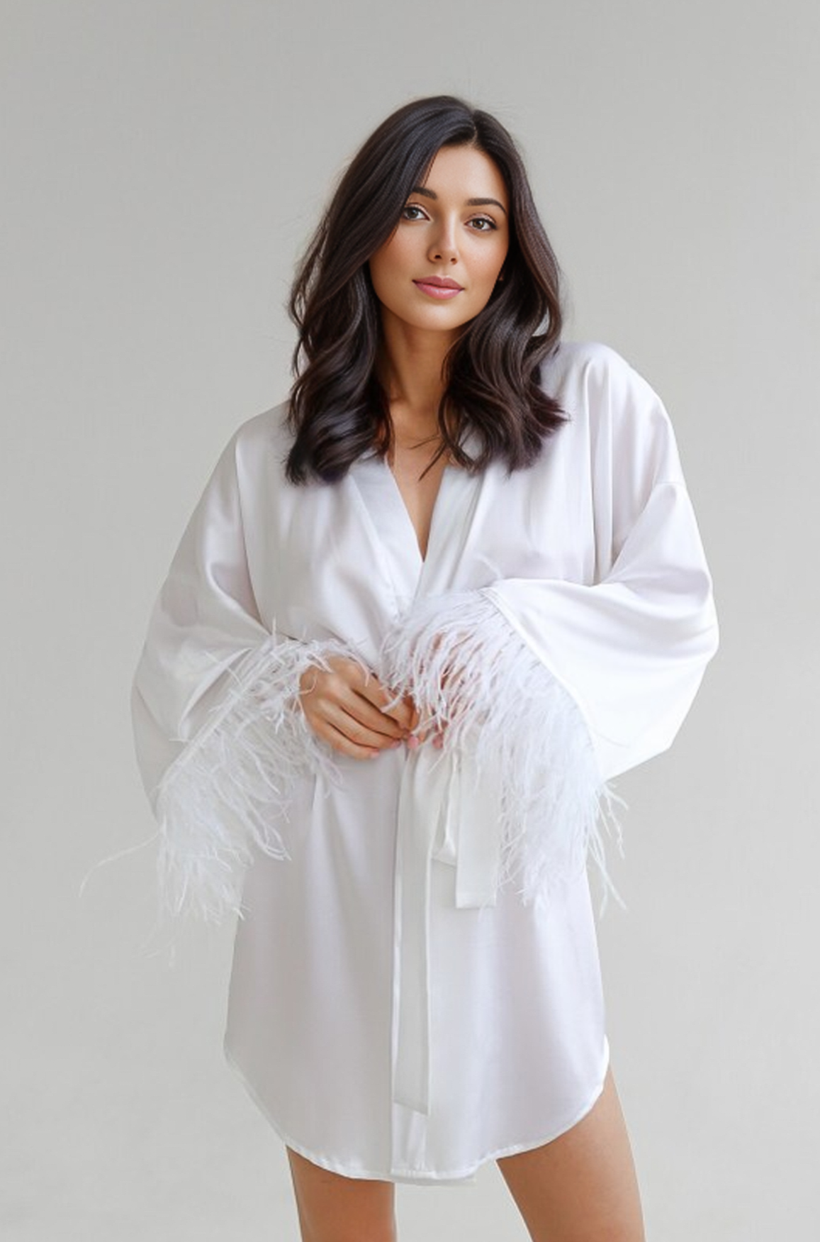Feather Robe in White、mySite、bengalsvssteelers