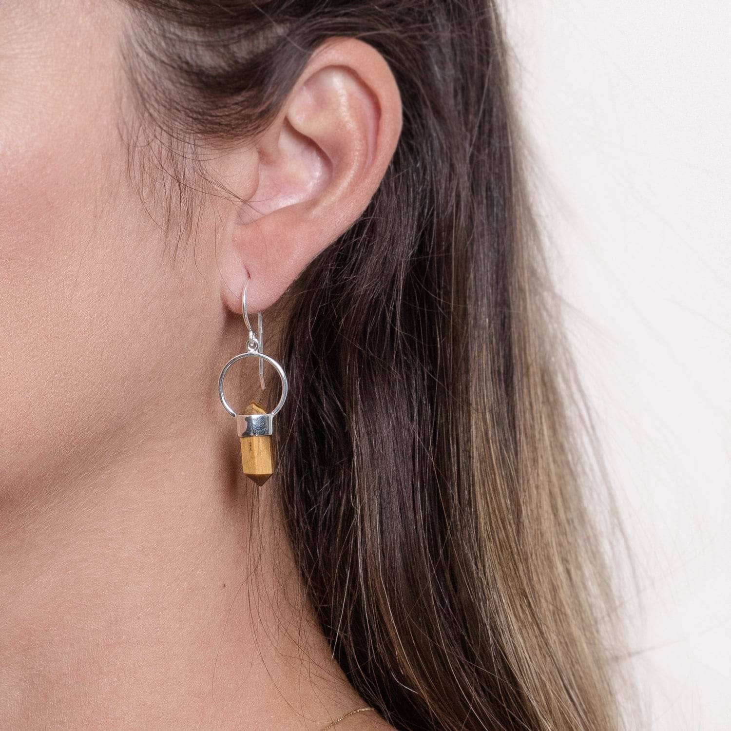 Tiger Eye Crystal Point Earrings、mySite、hinf8tx79