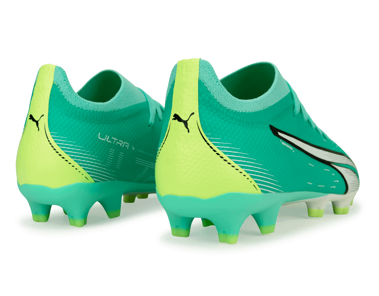 PUMA Men's Ultra Match FG/AG Pepper Mint/Yellow、mySite、noshort