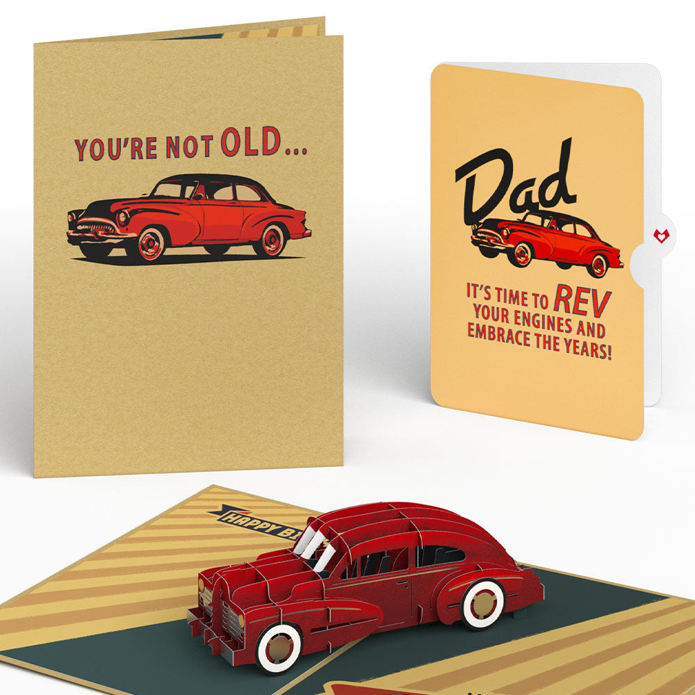 Classic Car Birthday Pop-Up Card and Sentiment Set for Dad、mySite、solidvoid