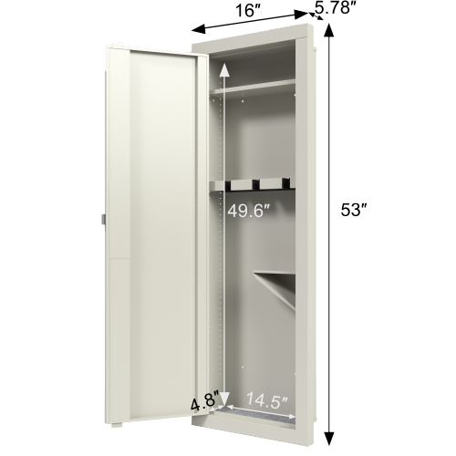 Wall Gun Safe, Gun Safes for Home, Gun Safes & Cabinets, Wall Safes Between The Studs, Quick-Access Rifle Safe with Removable Shelf and Digital Keypad(White)、、casual