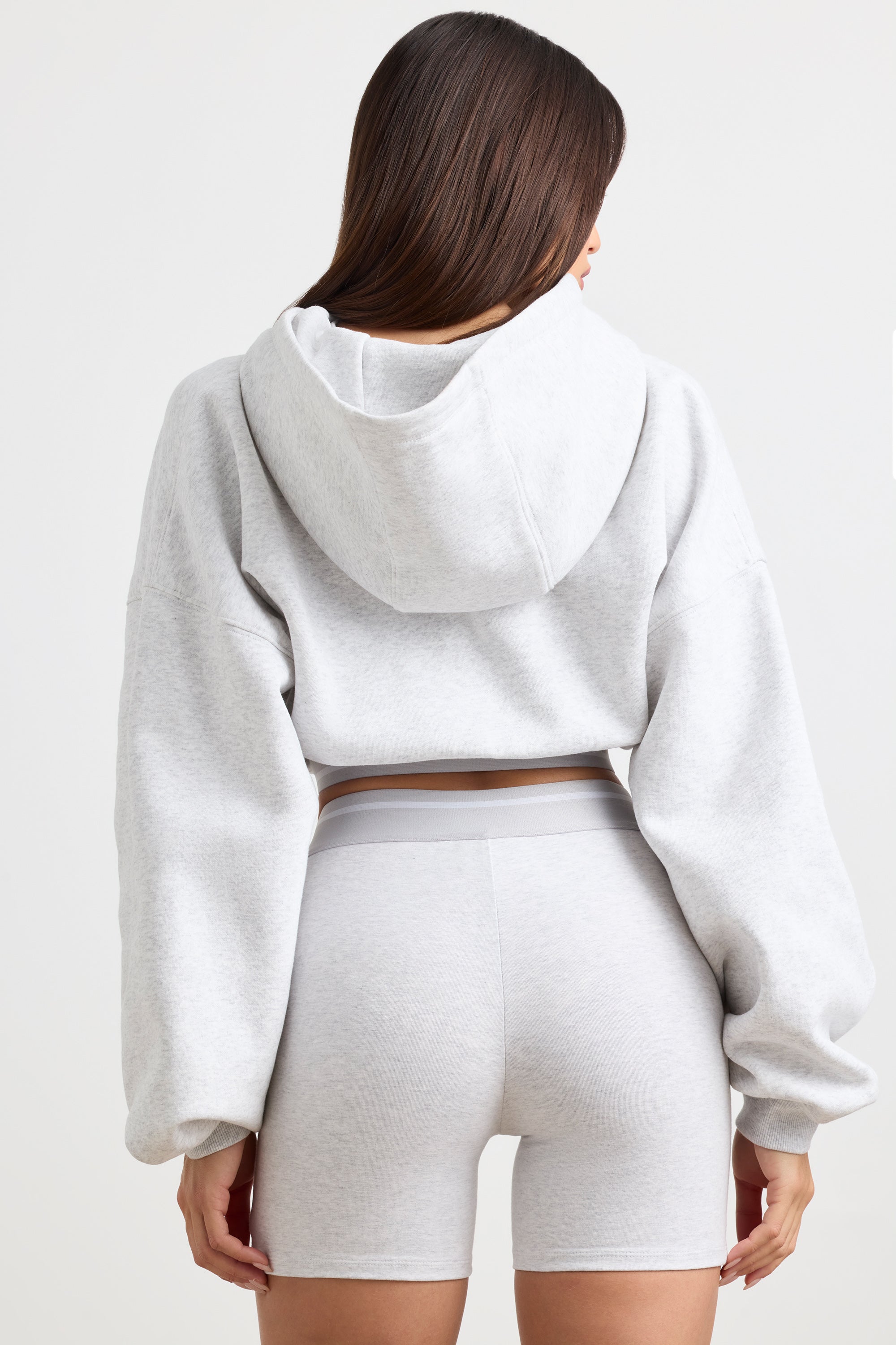 High-Waist Mini Shorts in Grey Marl、mySite、solidvoid