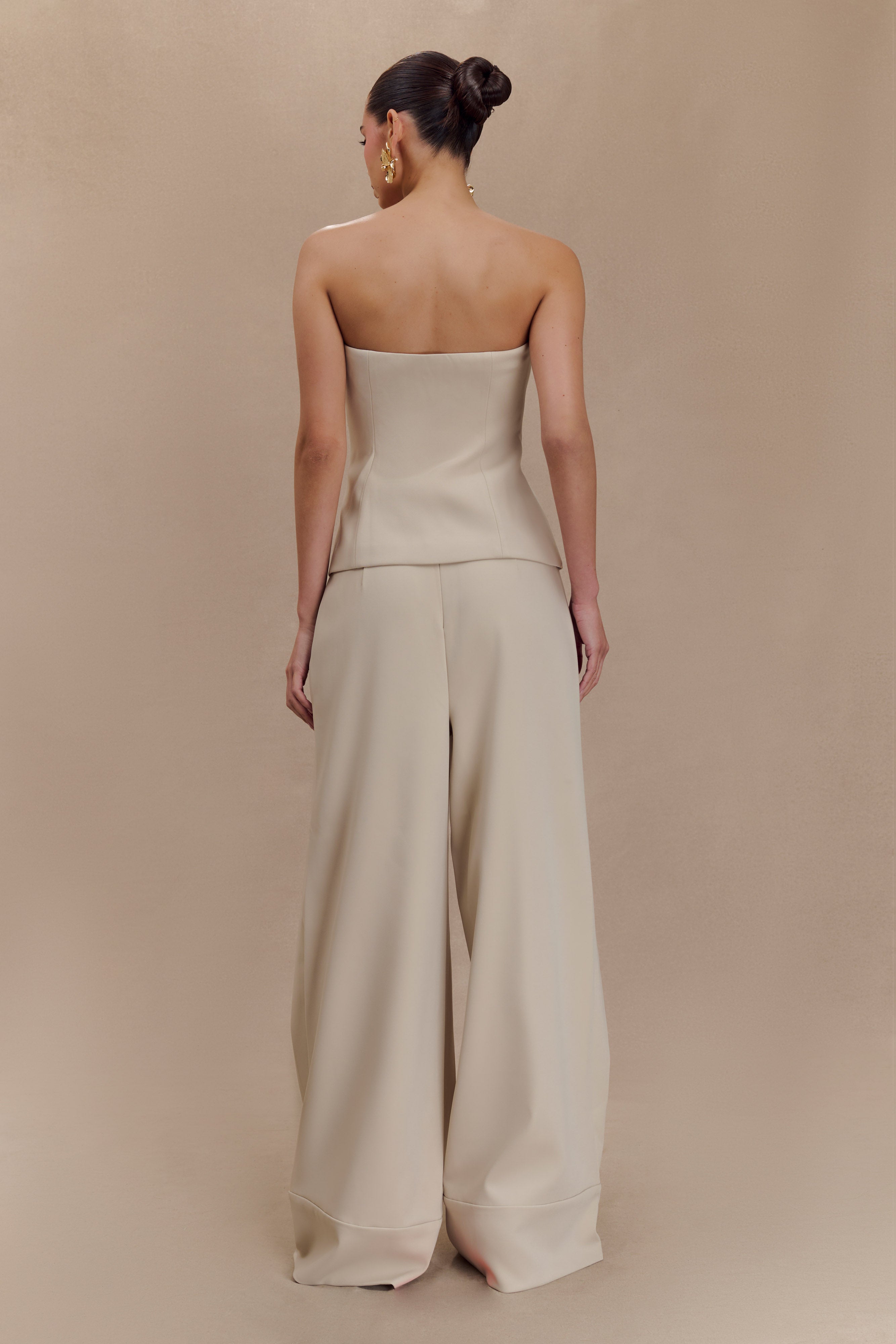 Katarina Wide Leg Suiting Pants - Sand、mySite、solidvoid