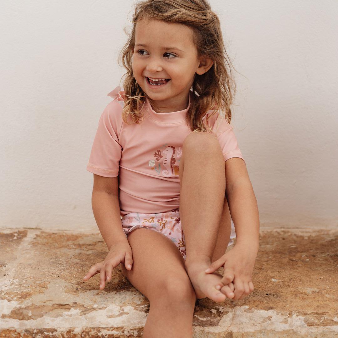  Little Dutch Short Sleeves Swim T-Shirt - Seahorse Pink、mySite、merchandisen