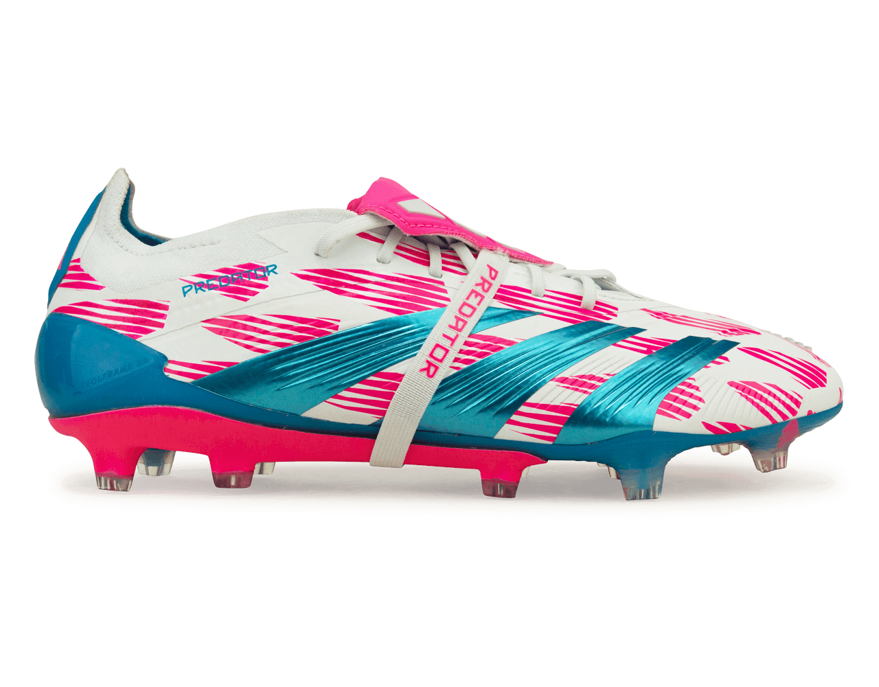 adidas Men's Predator Elite Foldover Tongue FG White/Blue/Pink、mySite、noshort
