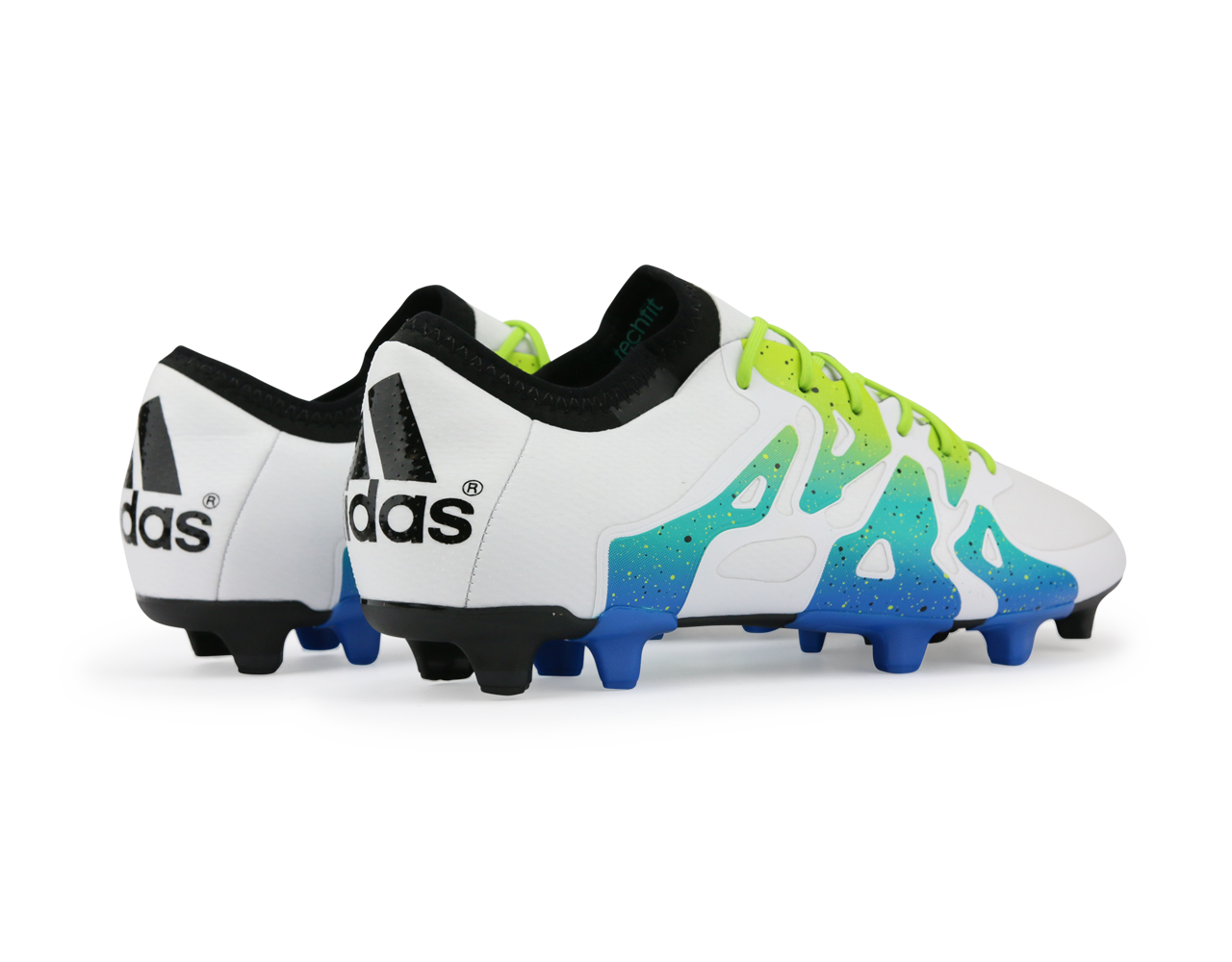 adidas Men's X 15.1 FG/AG White/Solar Slime/Blue、mySite、noshort