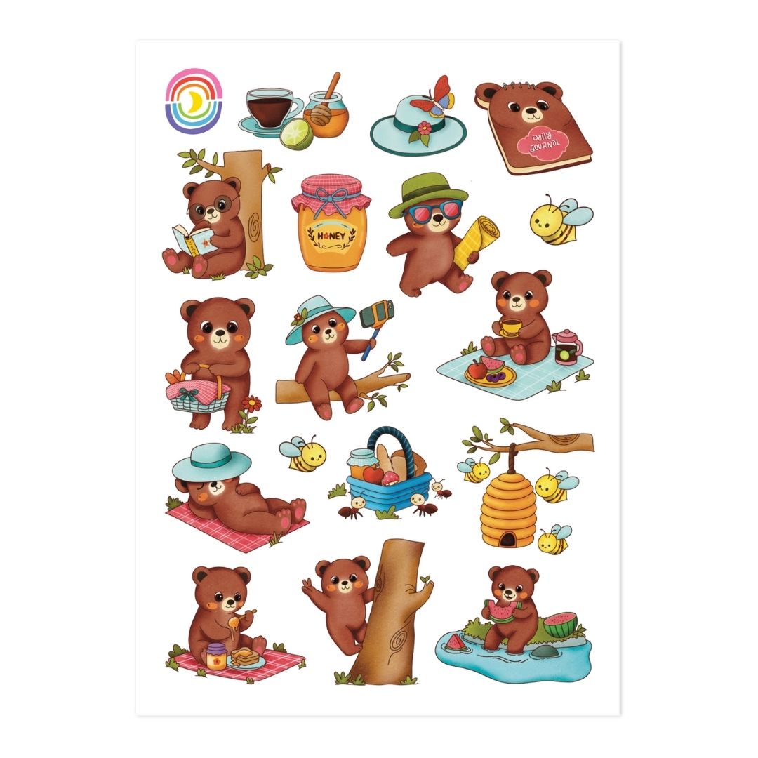  Teddy's Picnic Sticker Sheet、mySite、ghnorth