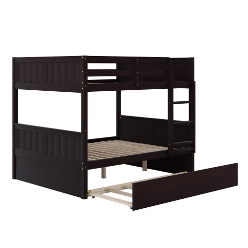 Full Over Full Bunk Bed with Twin Size Trundle, White ( old sku: LP000250AAK )、、casual