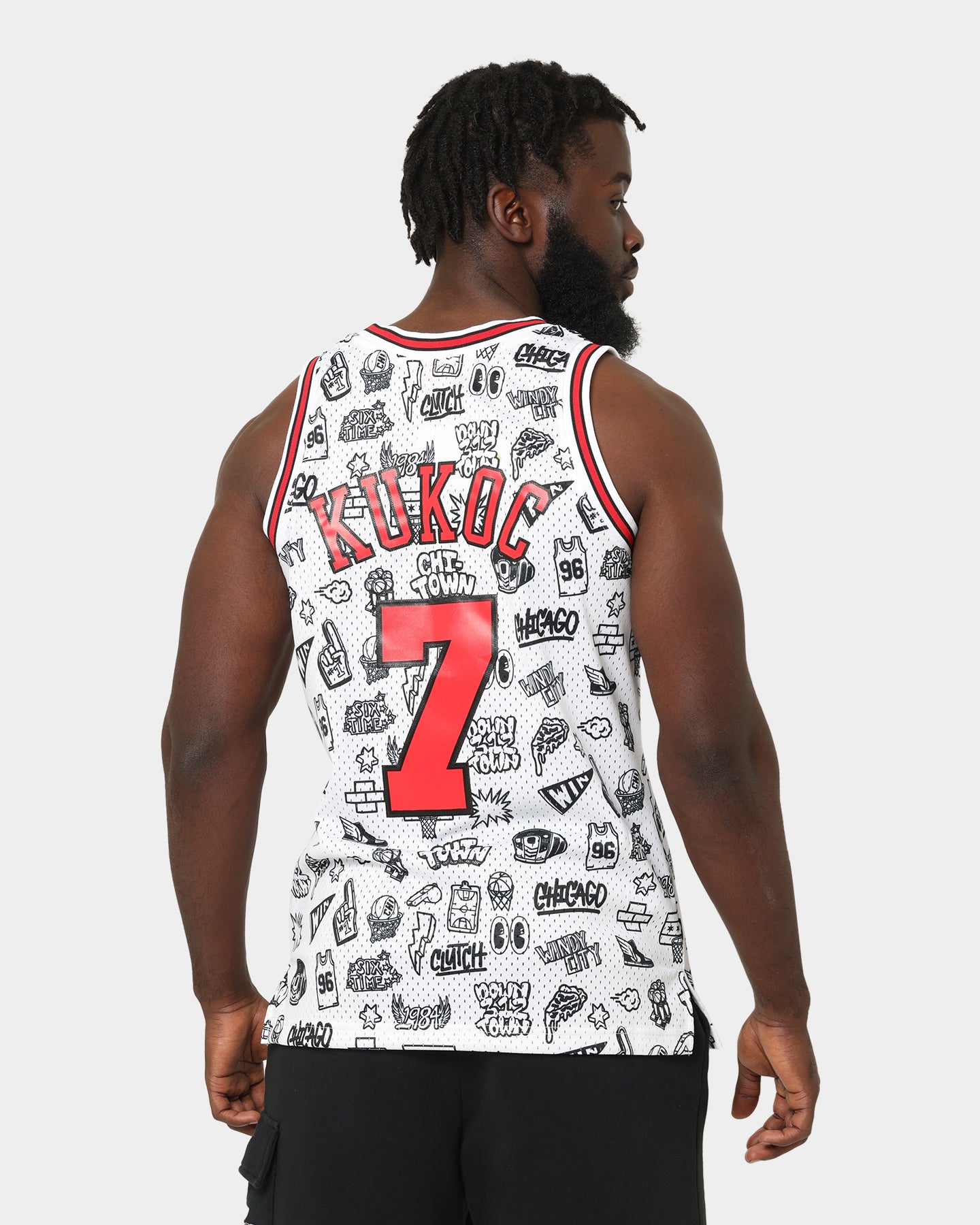 Mitchell & Ness Chicago Bulls Toni Kukoč #7 1997-1998 Doodle Swingman Jersey White、mySite、zt4zffjzw