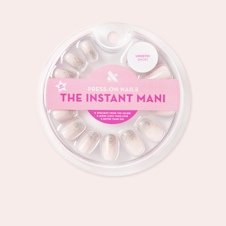 Exclamation Point Glitter Gradient Press-Ons | Squoval | Short、mySite、solidvoid