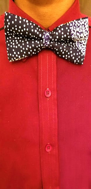 Off-White Blue African print bow tie for men-DPC3850BT、mySite、solidvoid