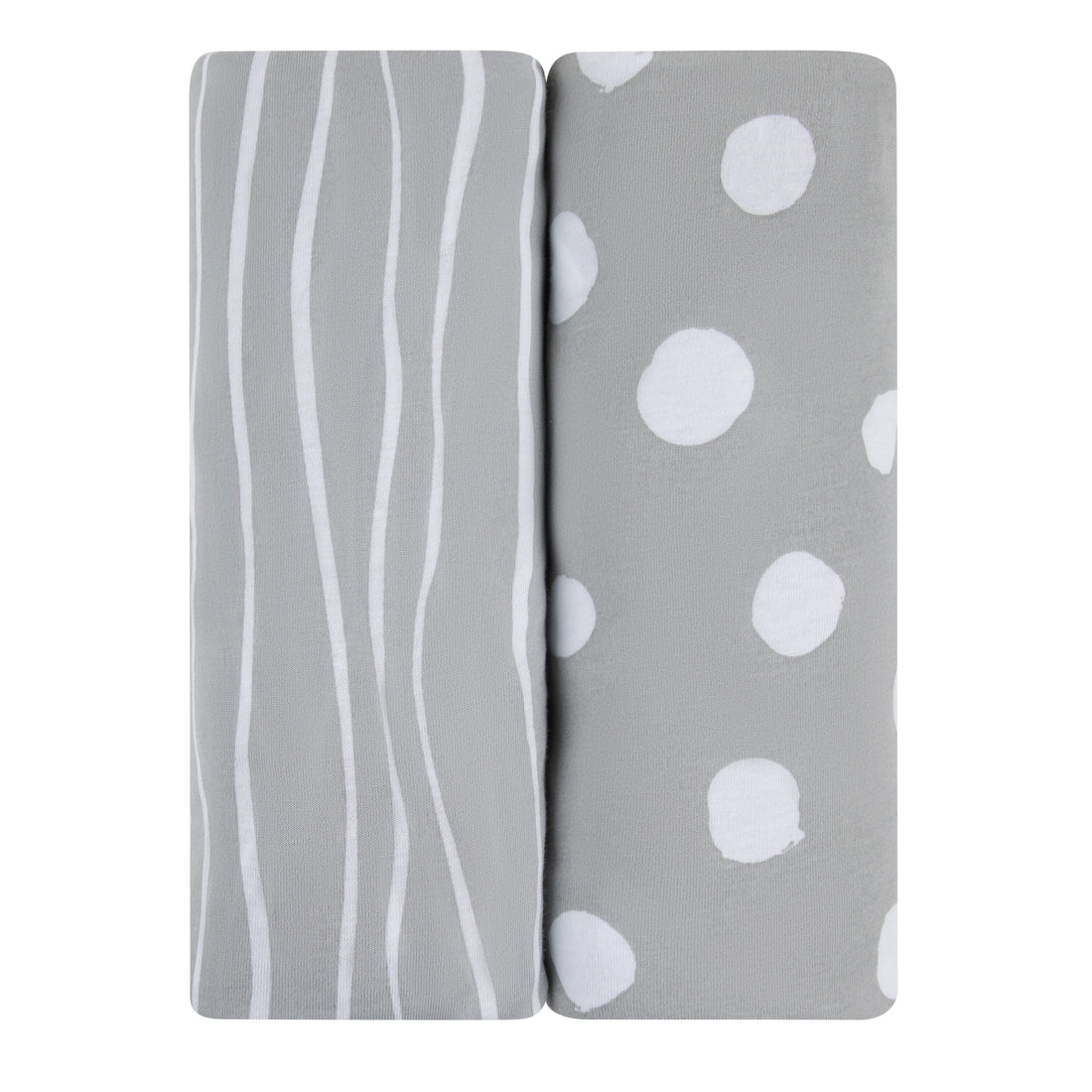  Gray Stripes & Dots Crib Sheet Set、mySite、elrpsem3k