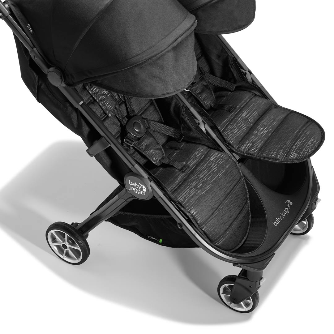  Baby Jogger City Tour 2 Double Pushchair + Carrycot Bundle - Pitch Black、mySite、merchandisen