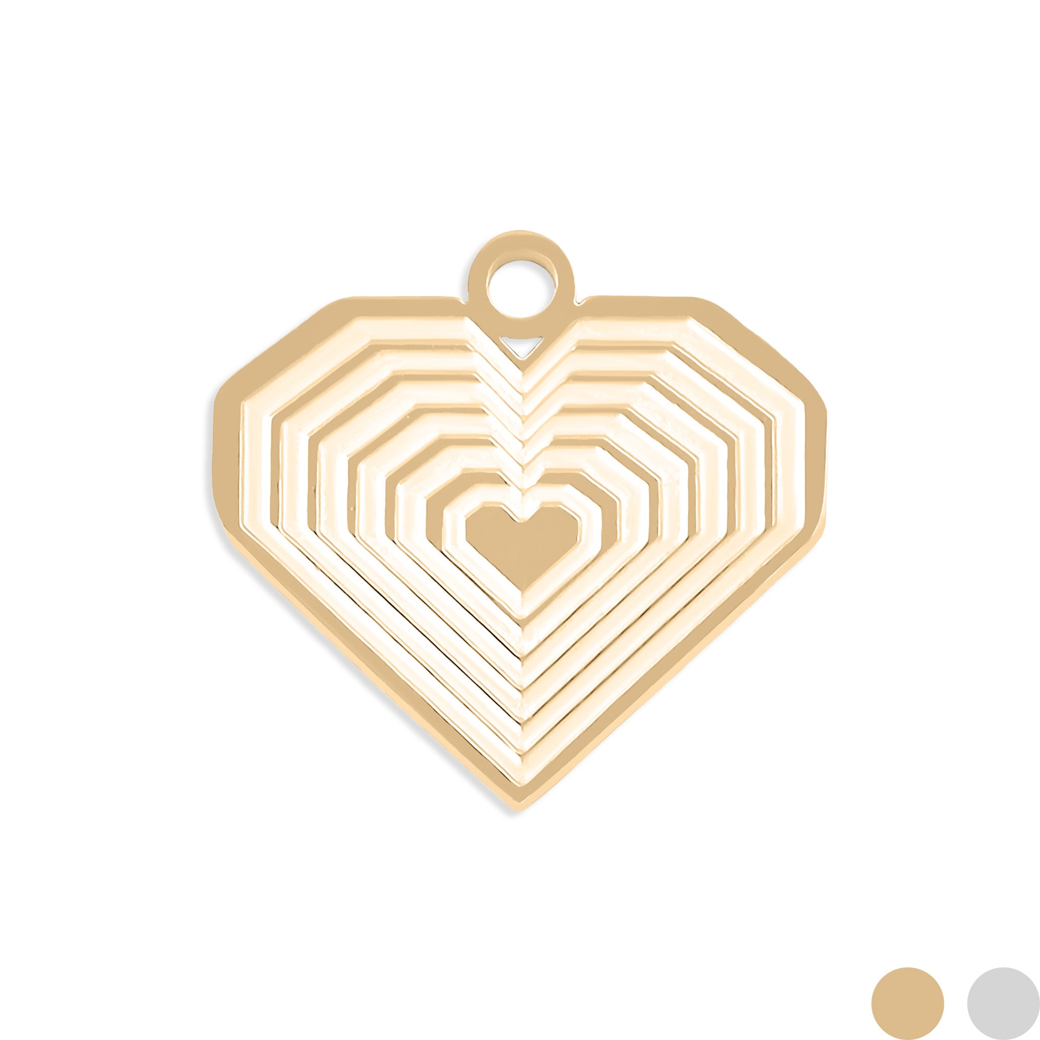 18K Gold PVD Stainless Steel Geometric Heart Charm / PDL0086、mySite、dreamappss