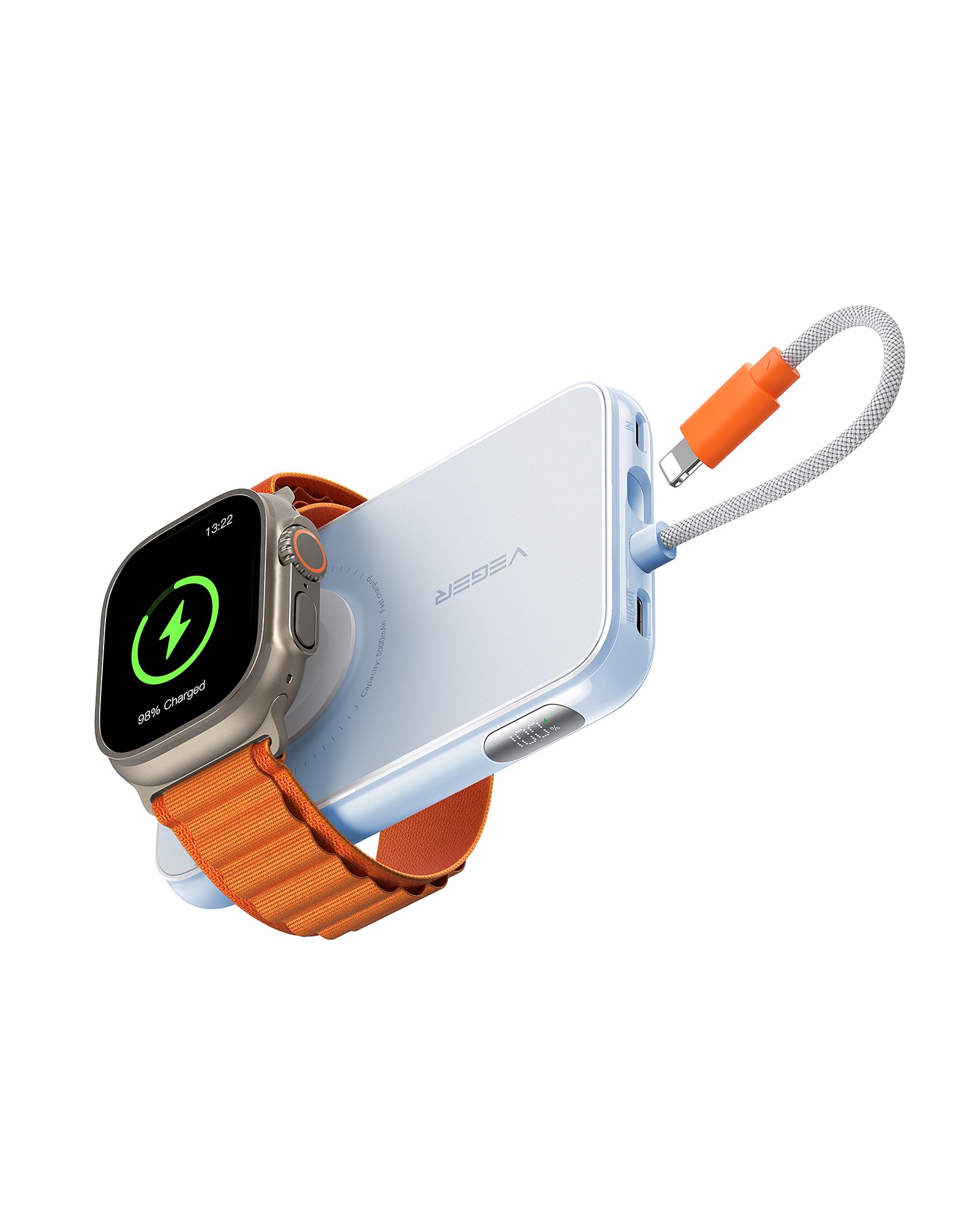 5,000mAh Portable Charger for iPhone with Built in Cable、mySite、fannypackpong