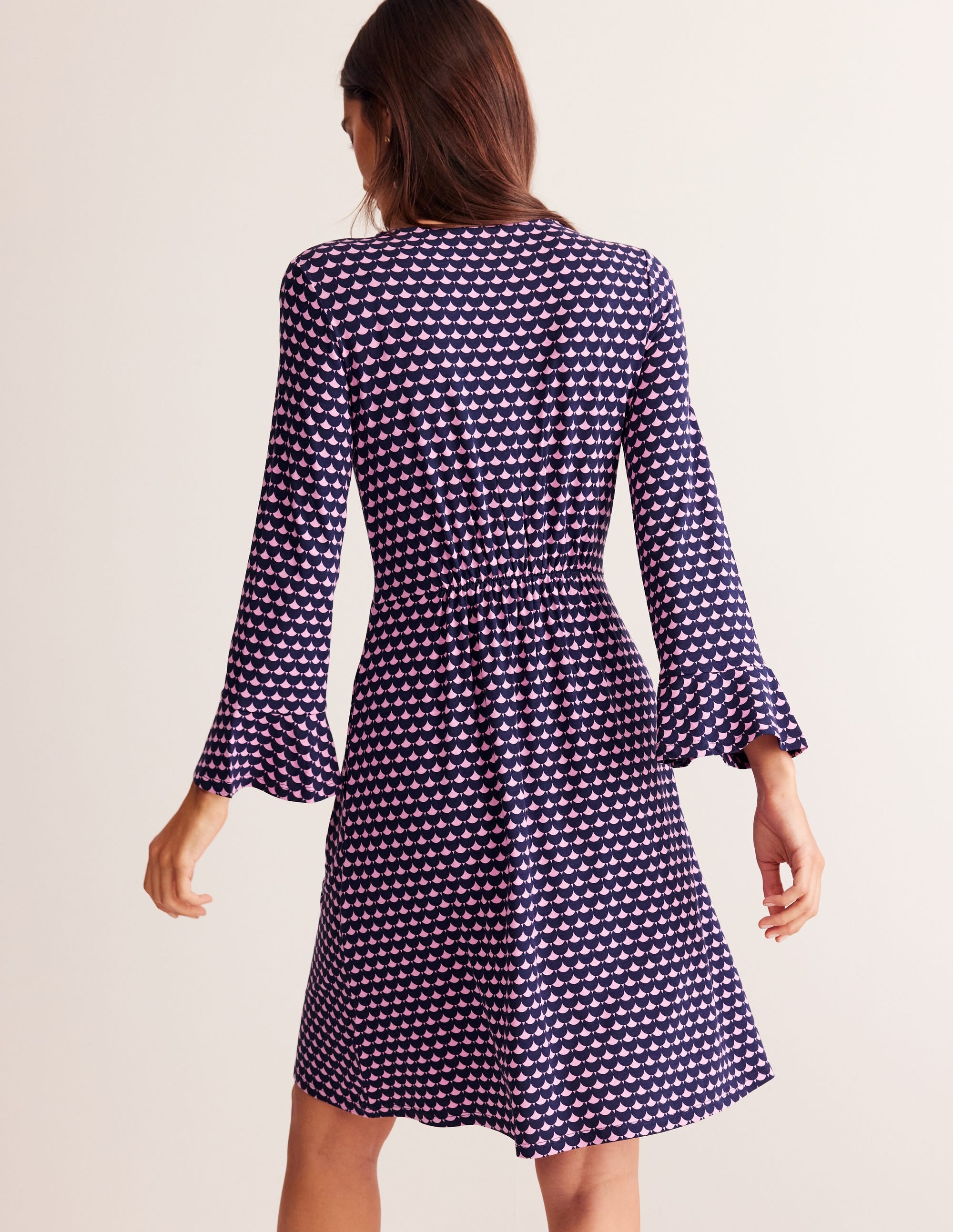  Flute Sleeve Jersey Dress-Sherbert, Crescent Stamp、mySite、ashleygrahame