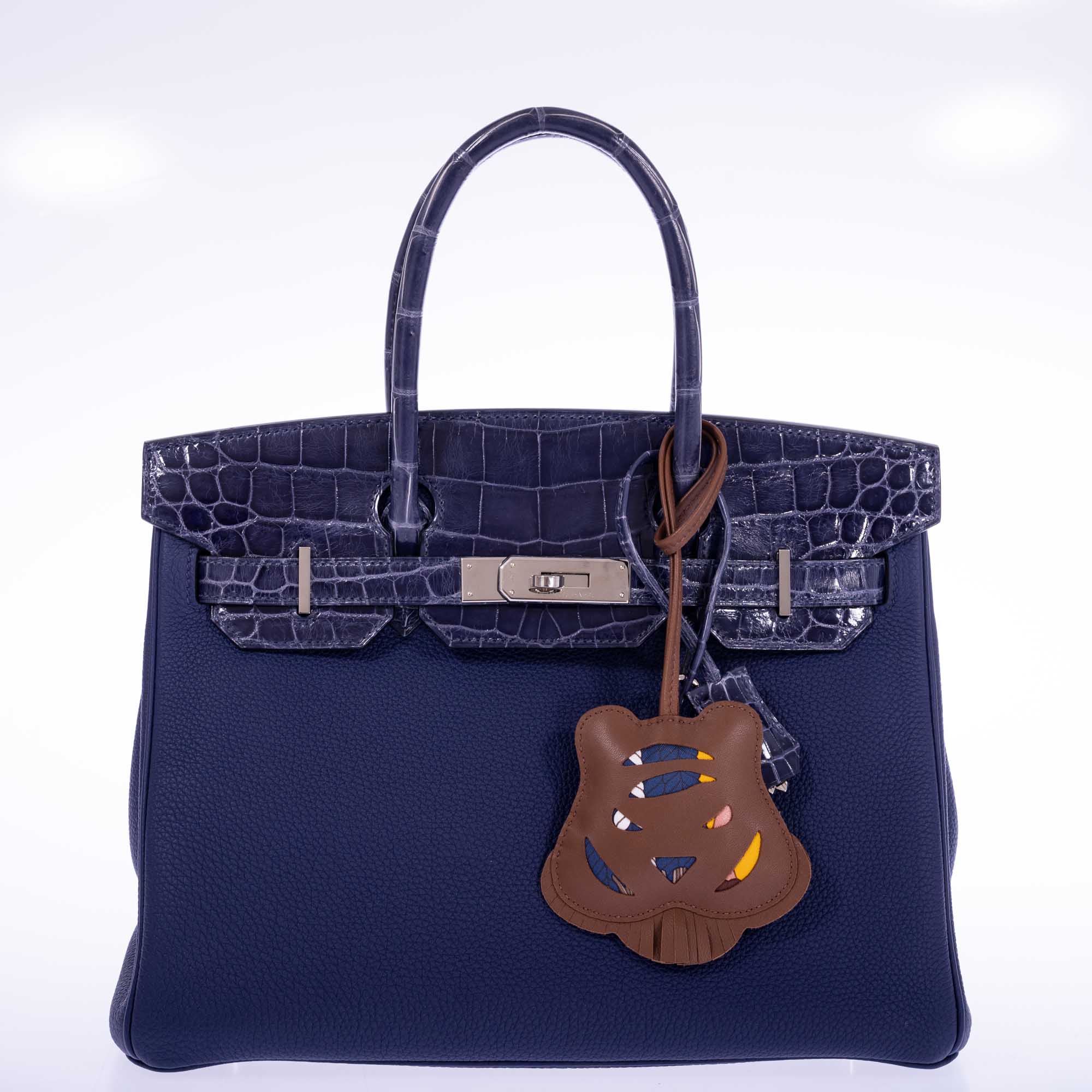 Hermès Touch Birkin 30 Bleu Encre Togo and Shiny Niloticus Crocodile Palladium Hardware、mySite、garminoutage.com