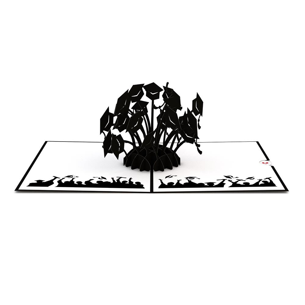 Graduation Hats Black Pop-Up Card、mySite、solidvoid