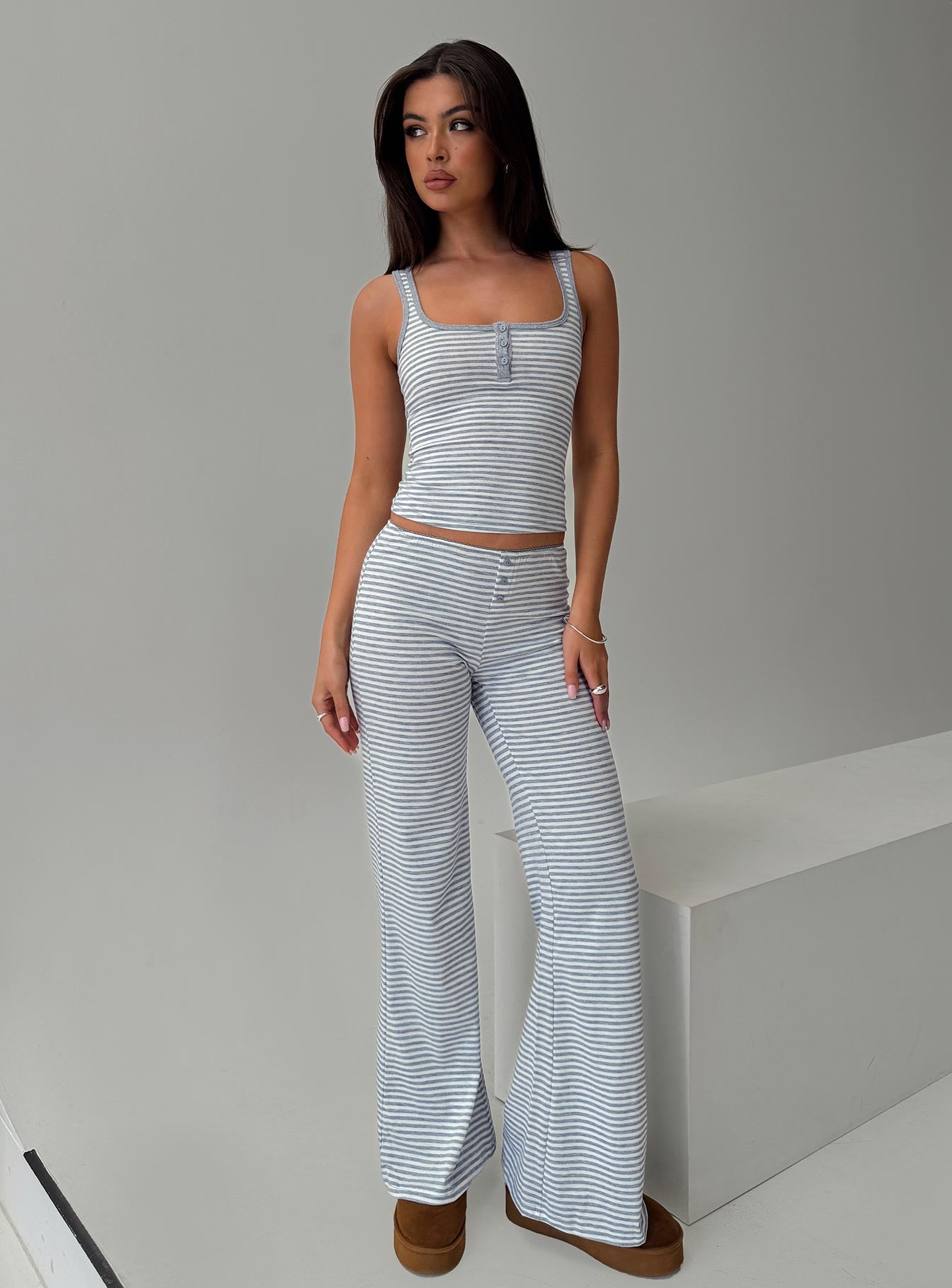 Waffles Stripe Sleep Set Multi、mySite、solidvoid