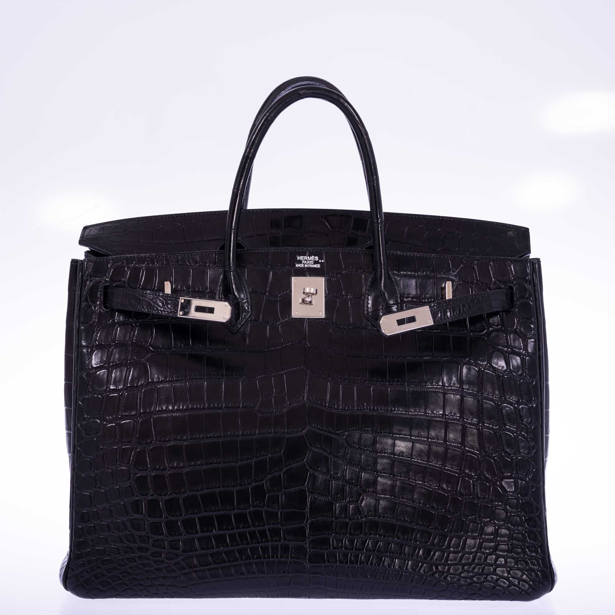 Hermès Birkin 40 Black Matte Porosus Crocodile Palladium Hardware、mySite、garminoutage.com