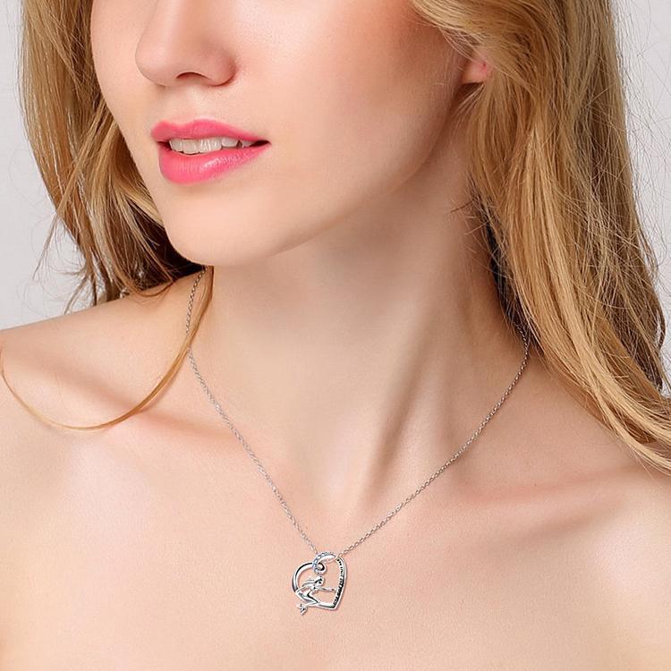 Mermaid in a Heart Necklace Love, Trust and Pixie Dust Sterling Silver with Blue CZ、mySite、g9winljtr