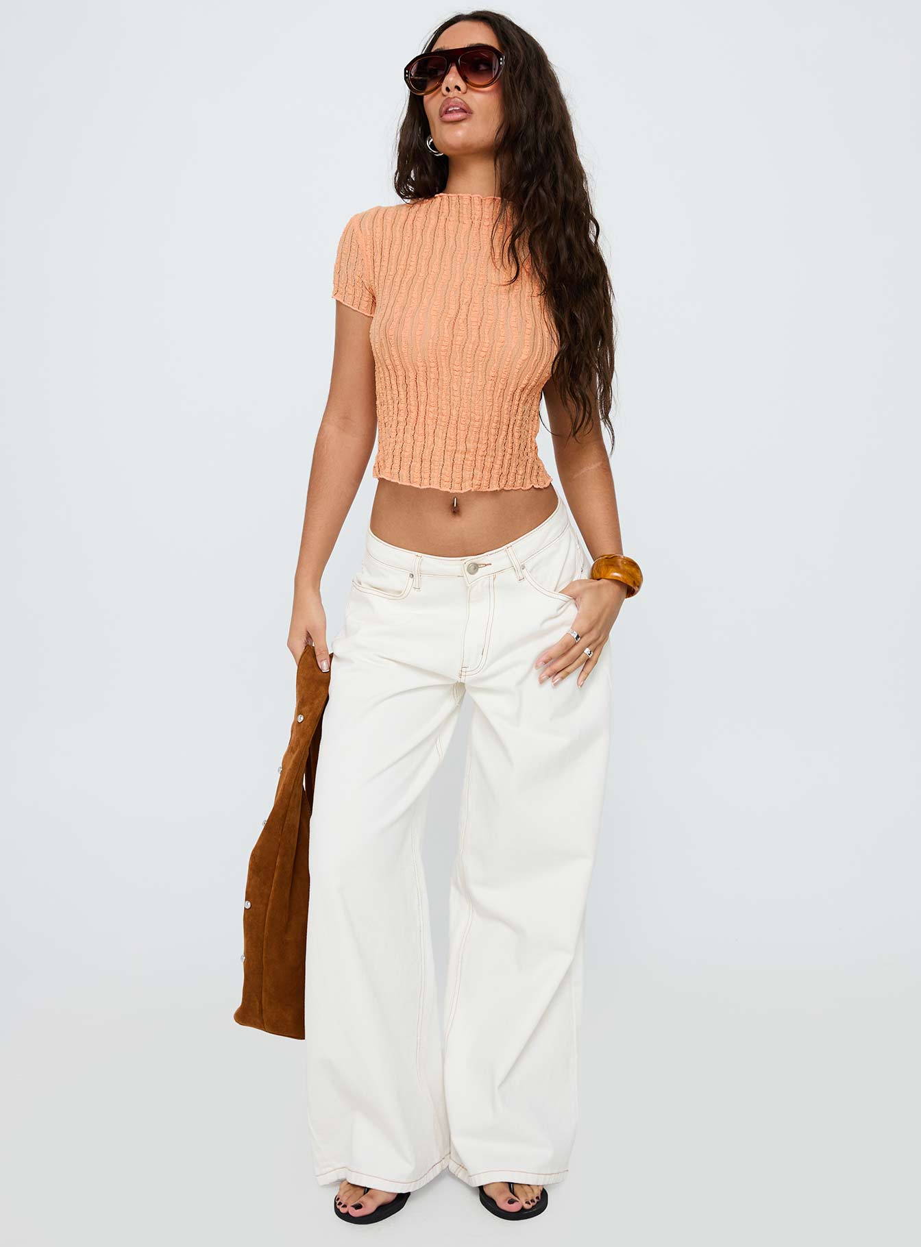 Padra Short Sleeve Top Orange、mySite、solidvoid