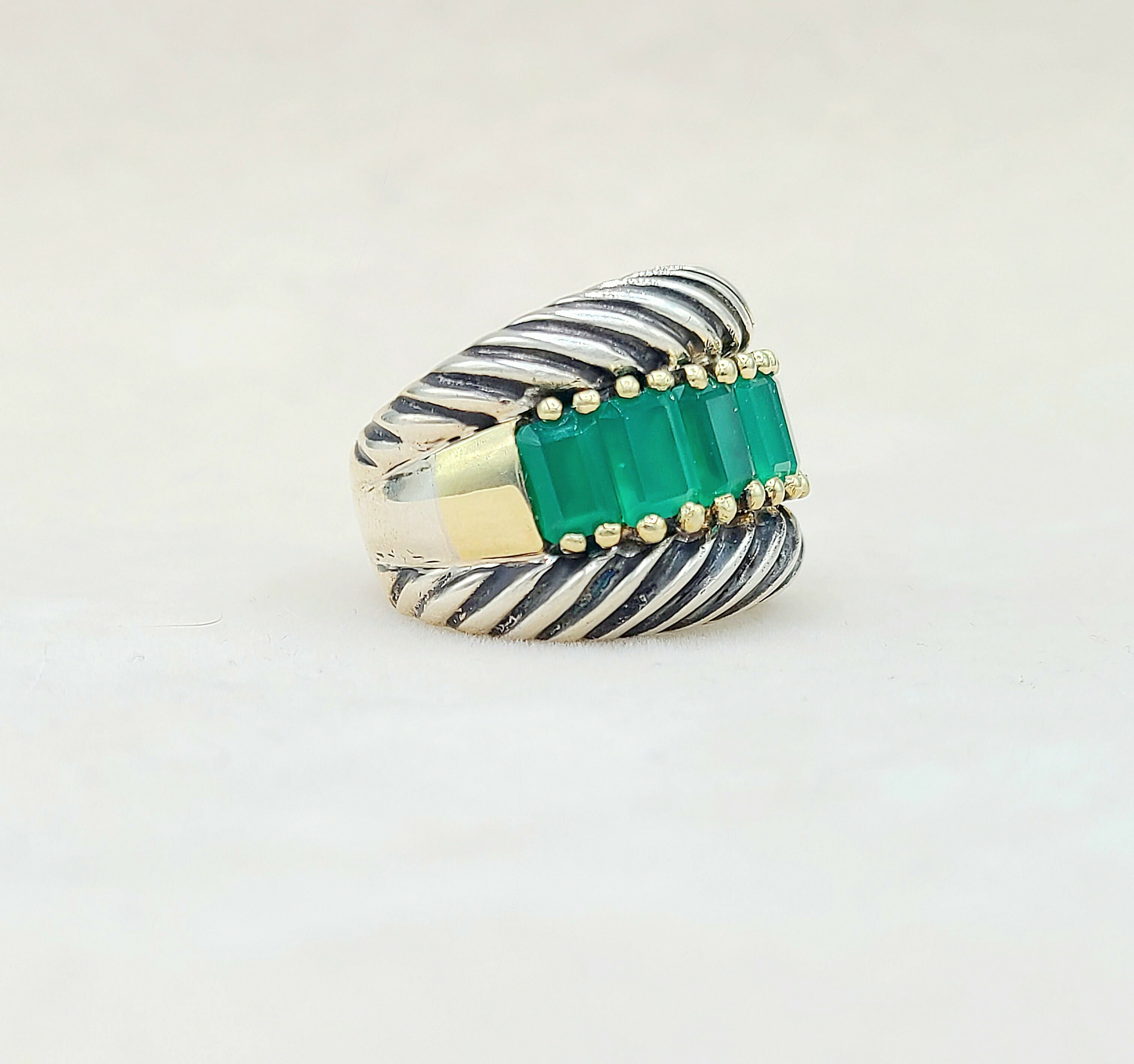 David Yurman Cable Ring Green Onyx & Gold、mySite、hinf8tx79