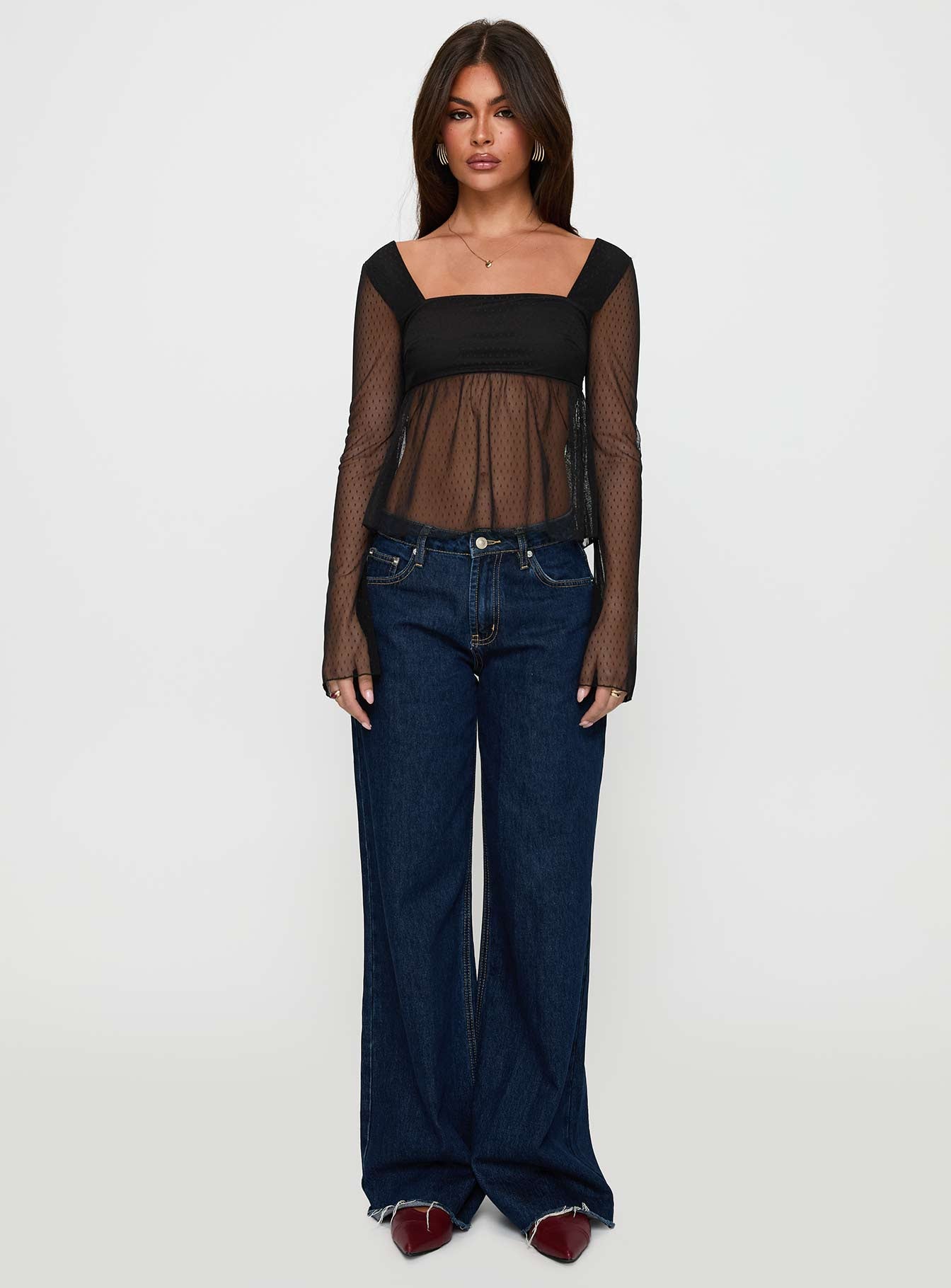 Fiorello Long Sleeve Top Black、mySite、solidvoid