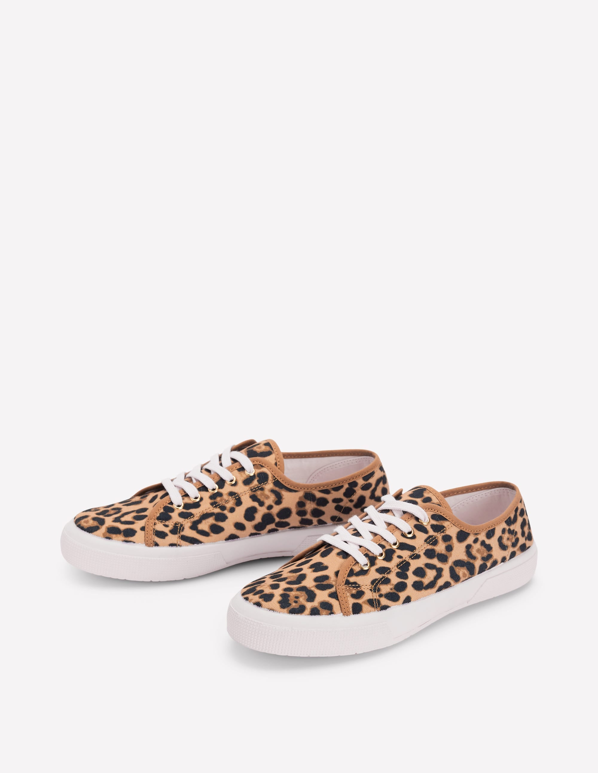  Contrast Lace Up Plimsoll-Leopard、mySite、ashleygrahame