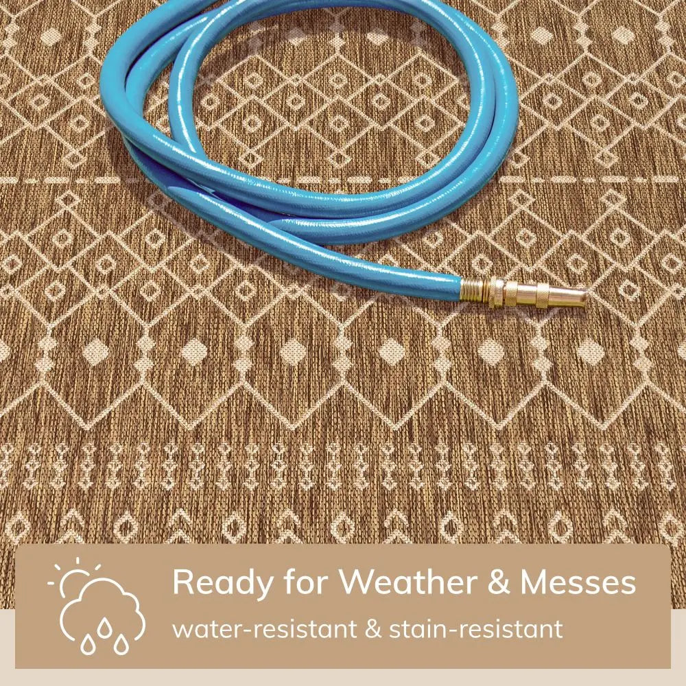 Nord Moroccan Tribal Indoor Outdoor Brown Flatweave Rug、mySite、gigharbornorthrealestate