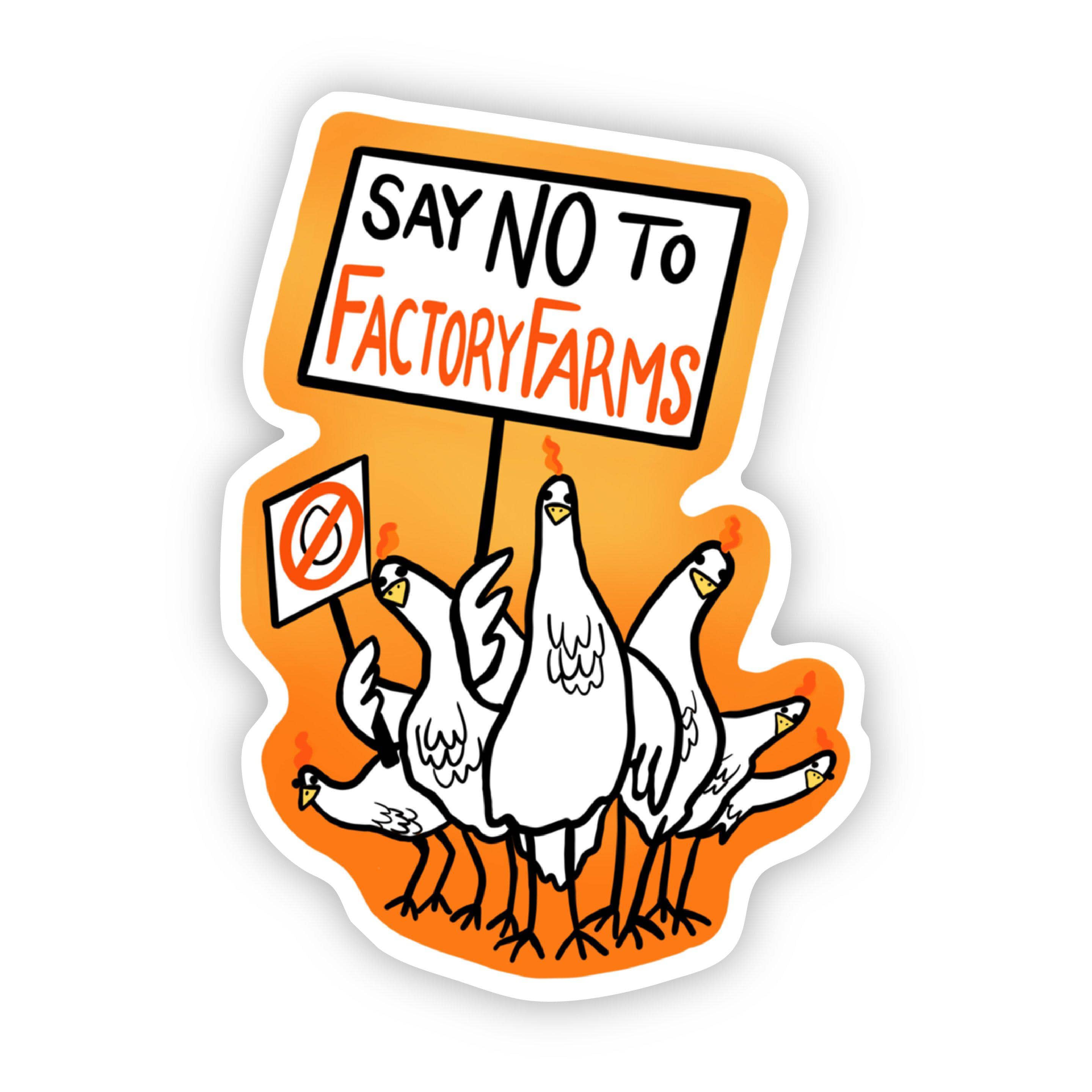  Say No to Factory Farms Chicken Sticker、mySite、elrpsem3k