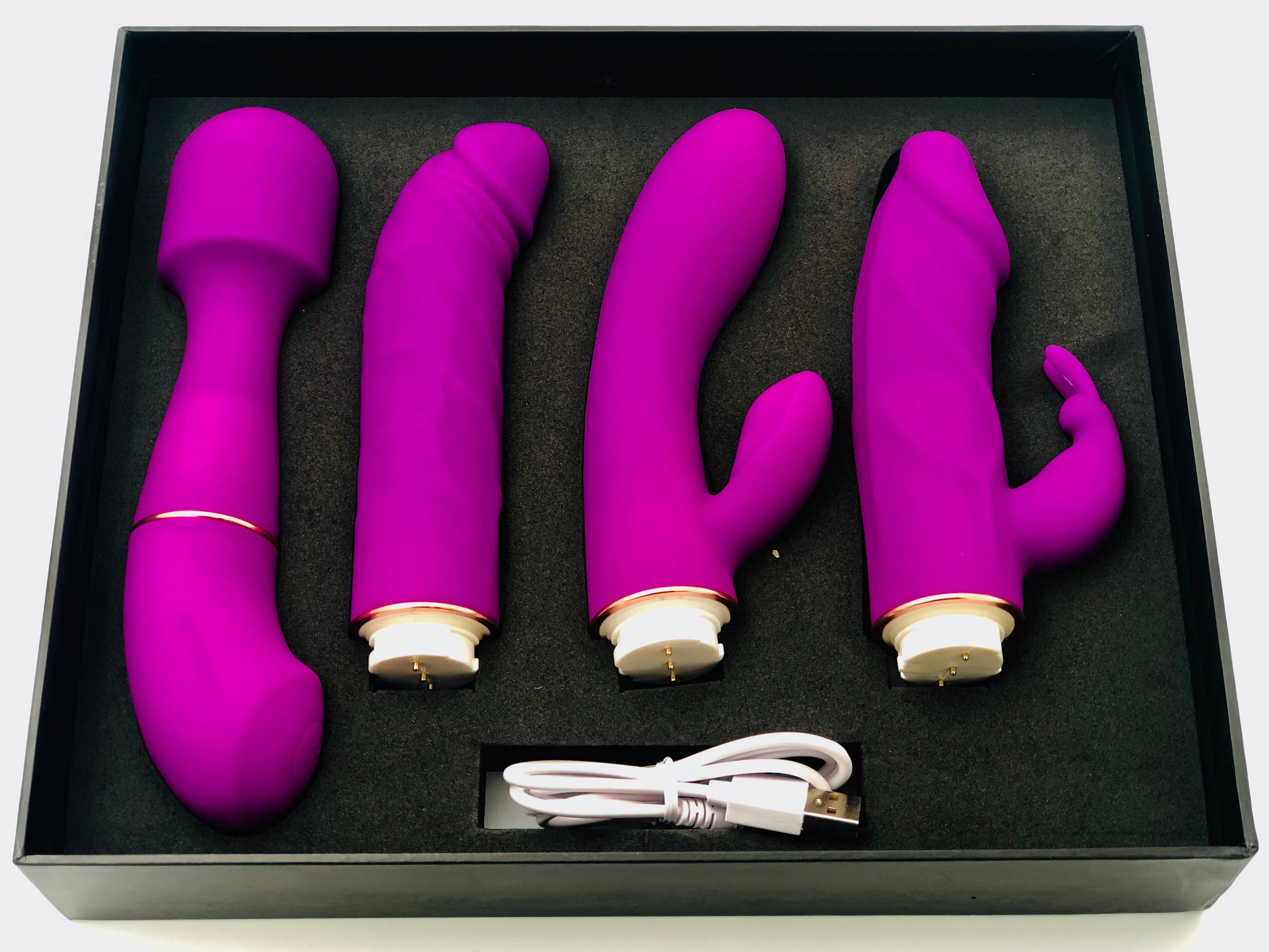 Come Closer Deluxe 4 in 1 Vibrator Set | Wand | Rabbit | G-spot | Clitoral、mySite、bottomscart