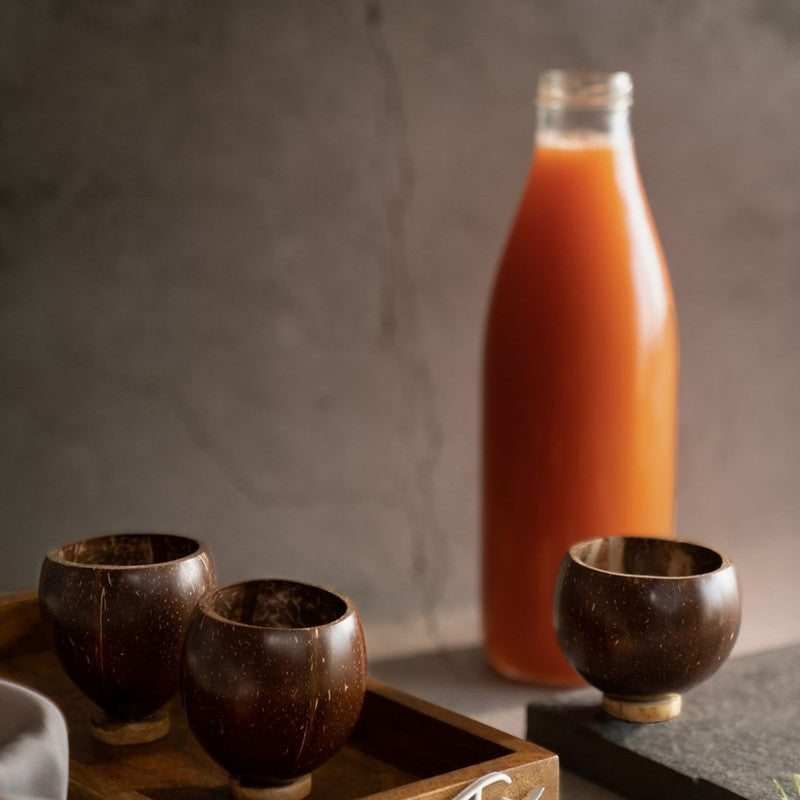 Coconut Cup | Brown | Set of 4 | 200 ml、mySite、camillekostekn