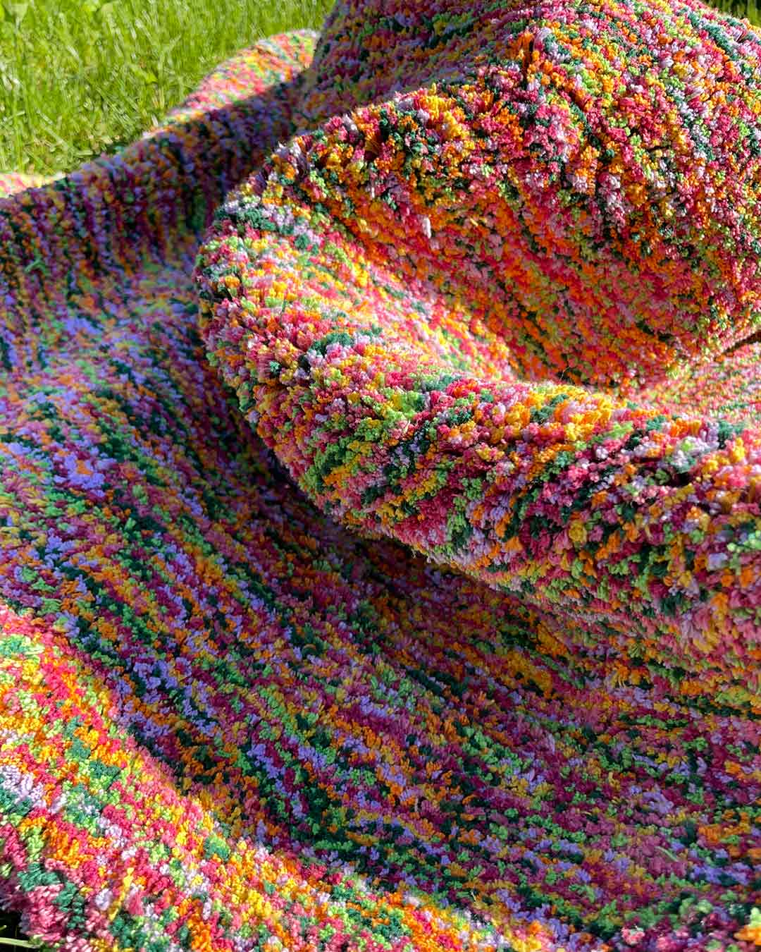 One of a Kind Tropical Rainbow Recycled Cotton Tufted Rug、mySite、gigharbornorthrealestate