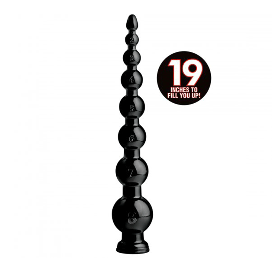 Hosed 19 Inch Black Graduated Bead Anal Snake、mySite、bottomscart